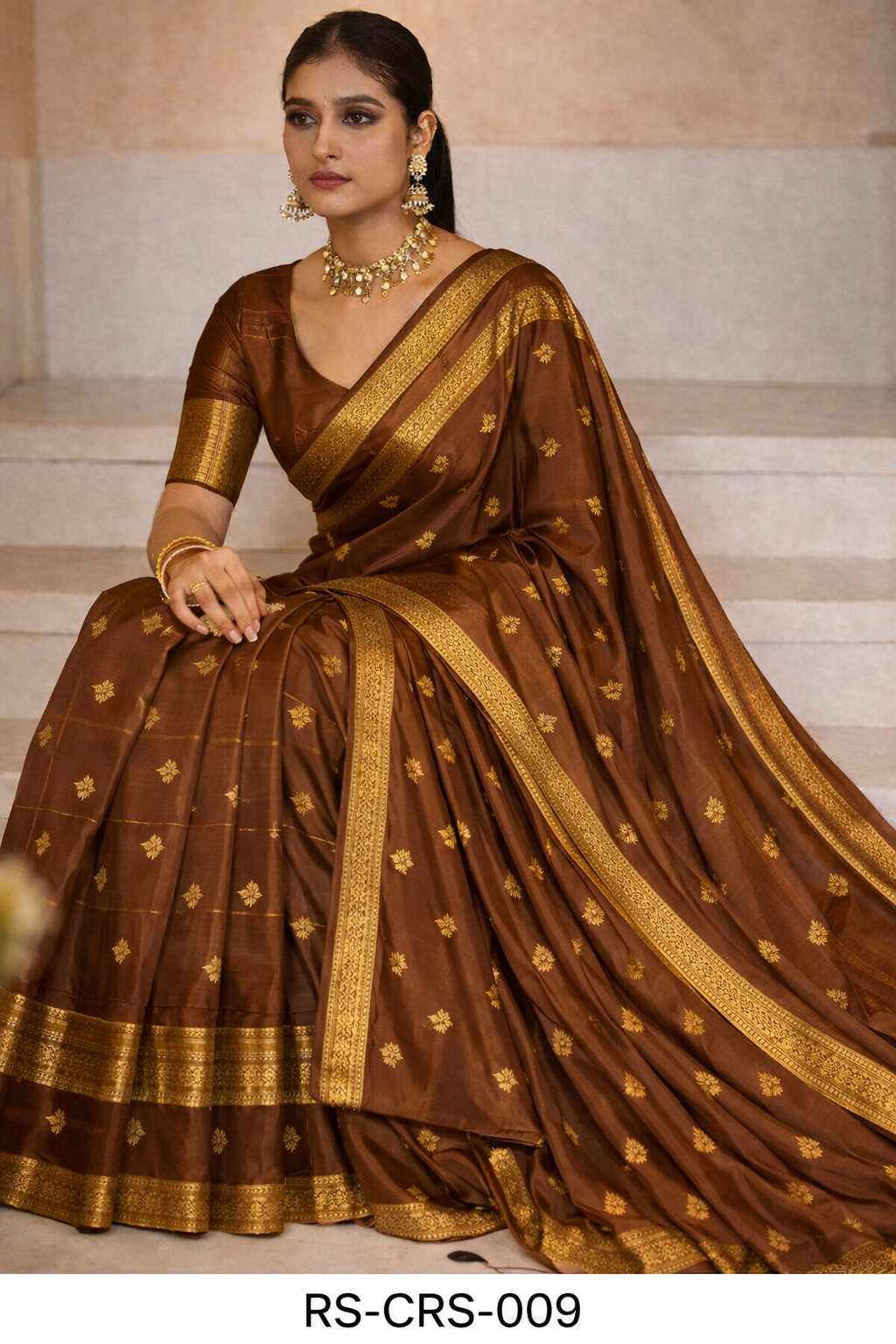 Mysore Crepe Silk Saree with Buttas