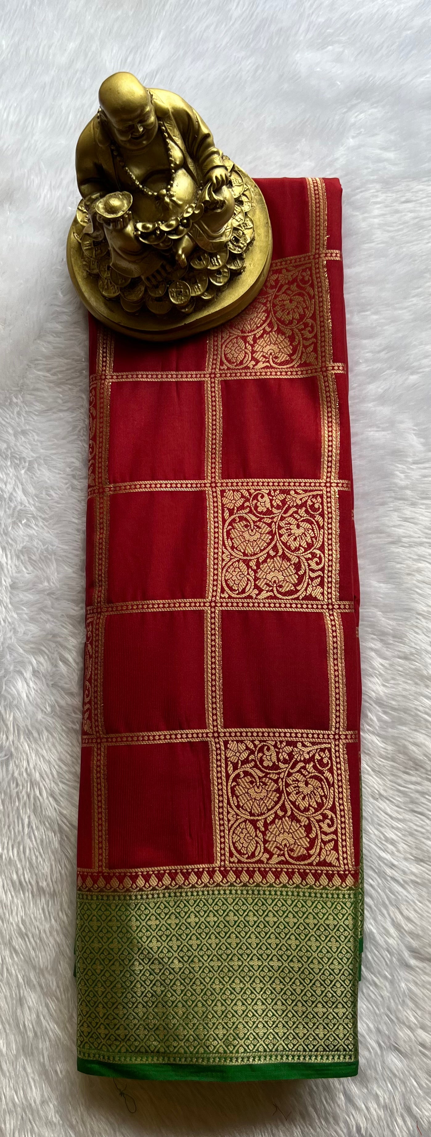 Semi Mysore Silk Big Checks Rich Pallu Premium