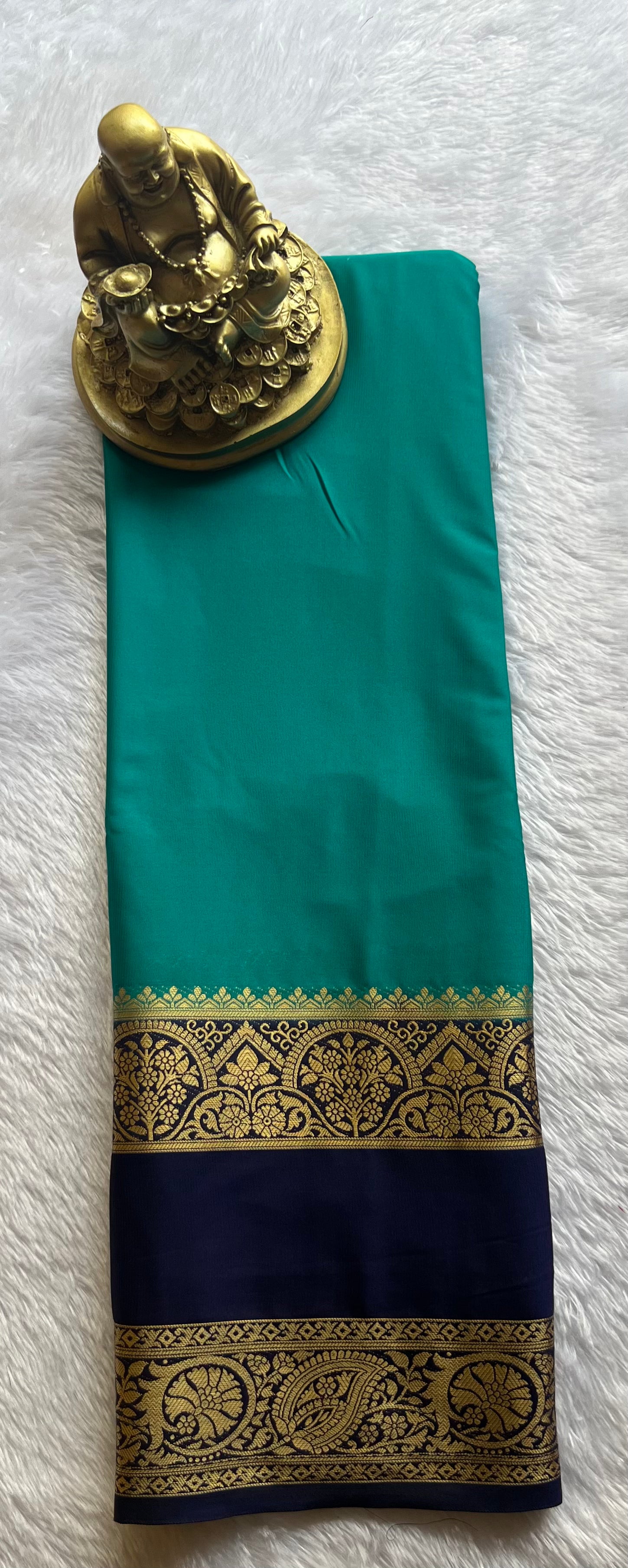 Semi Mysore Plain body Bentex flower Border Contrast