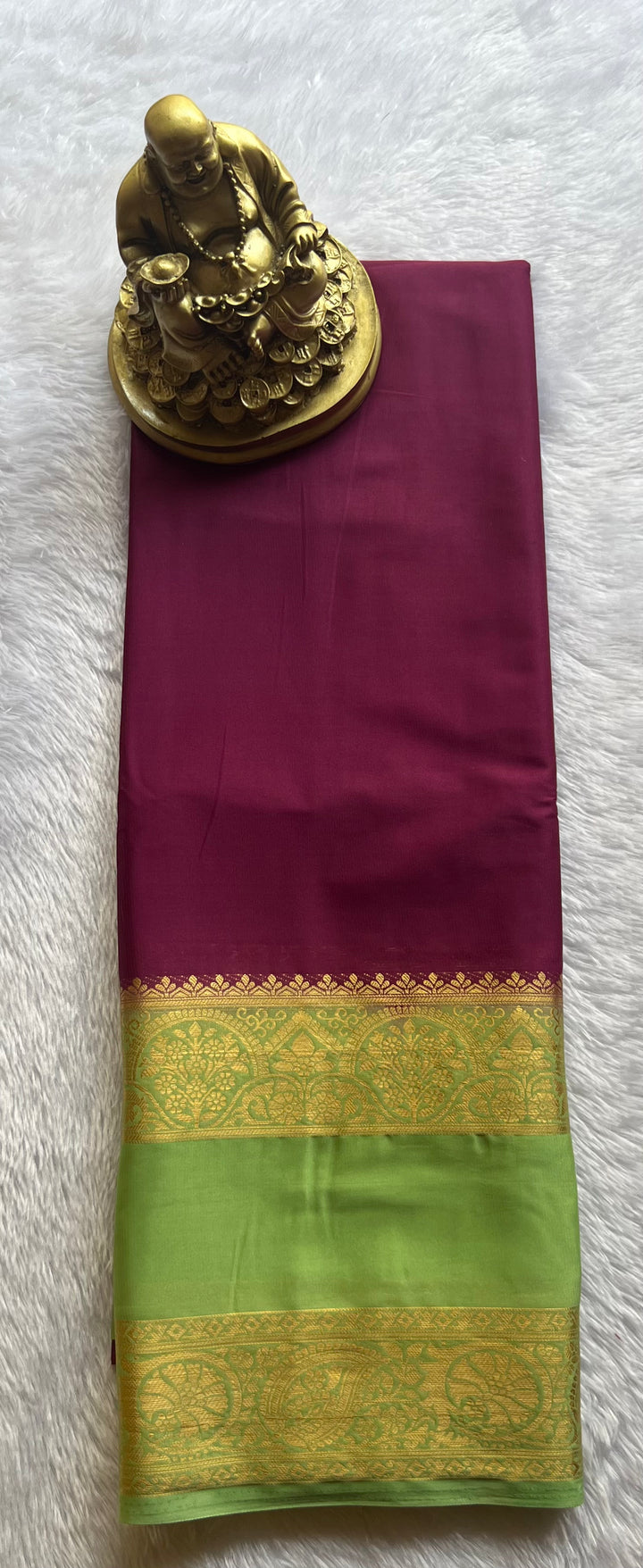 Semi Mysore Plain body Bentex flower Border Contrast