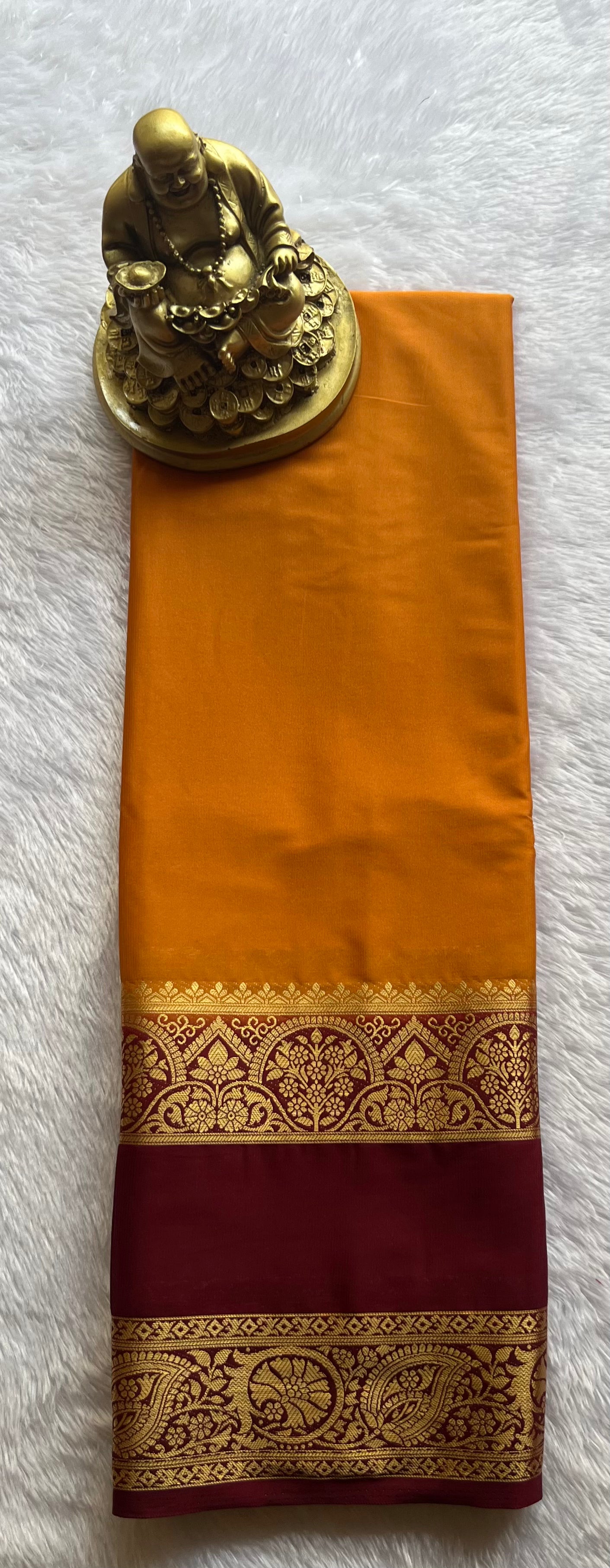 Semi Mysore Plain body Bentex flower Border Contrast