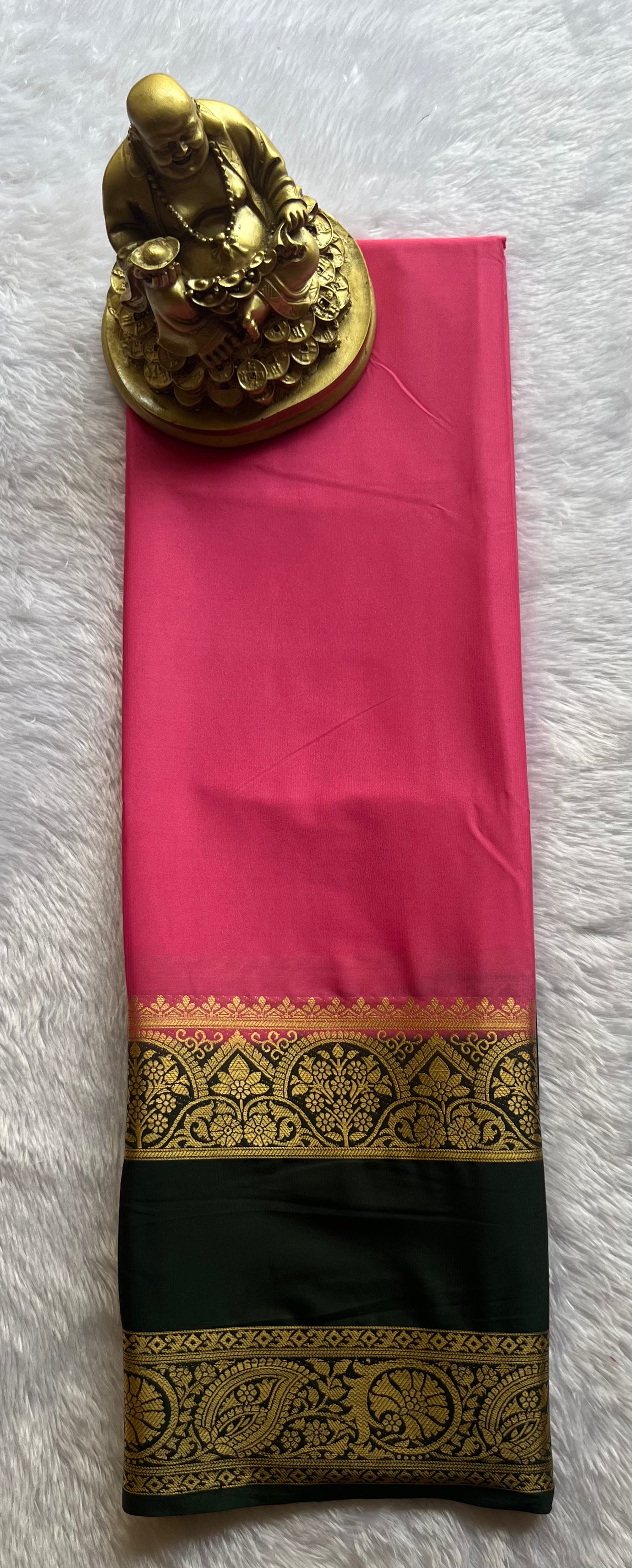 Semi Mysore Plain body Bentex flower Border Contrast