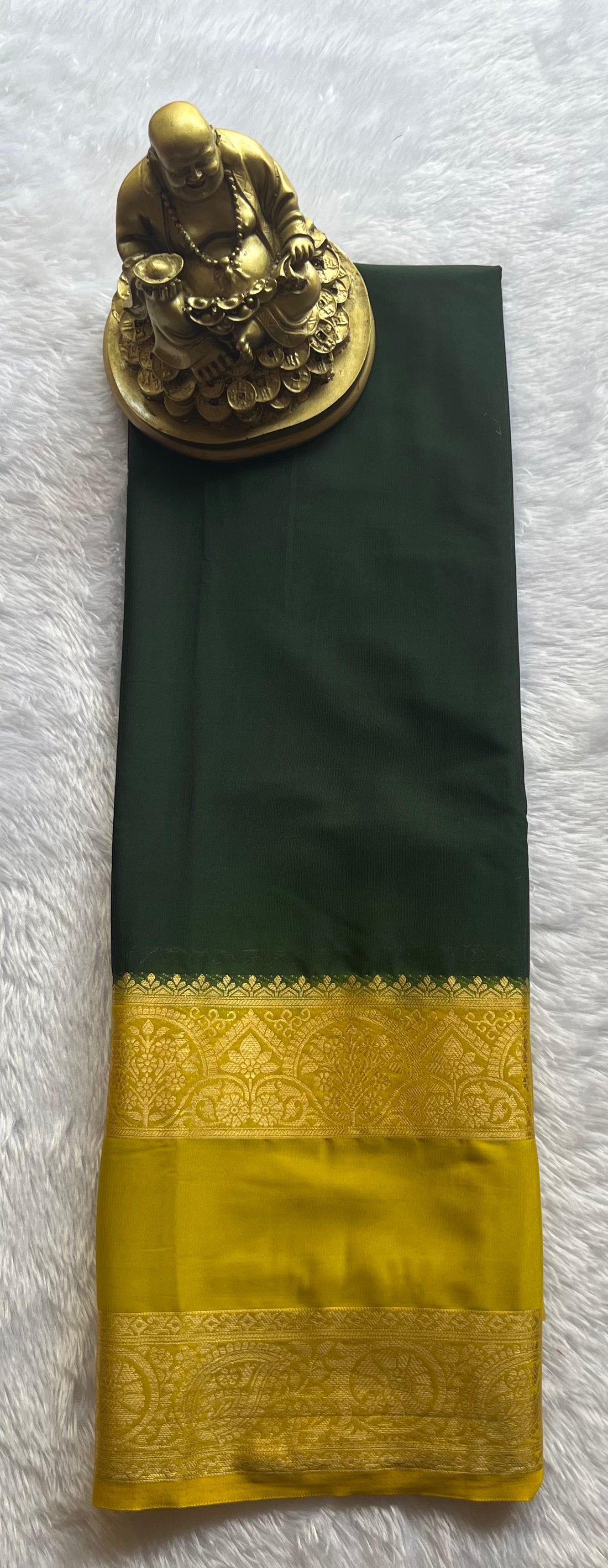 Semi Mysore Plain body Bentex flower Border Contrast