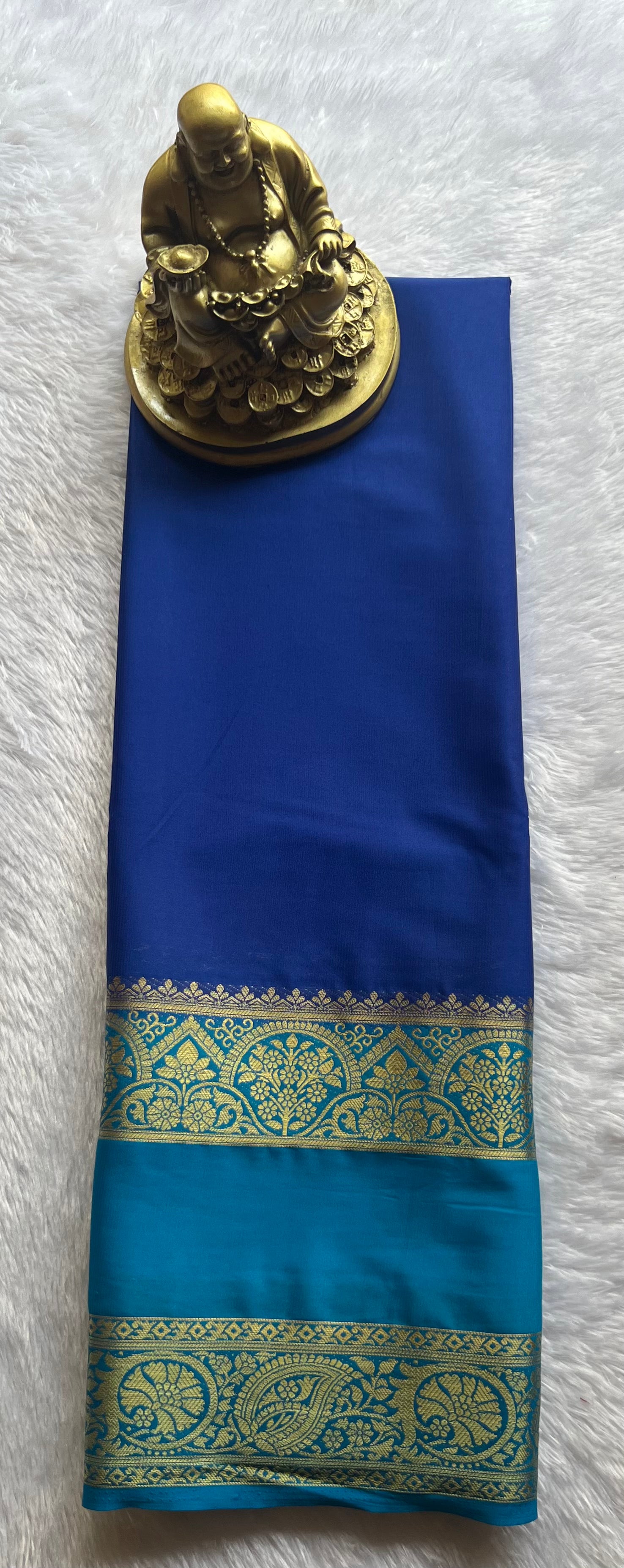 Semi Mysore Plain body Bentex flower Border Contrast