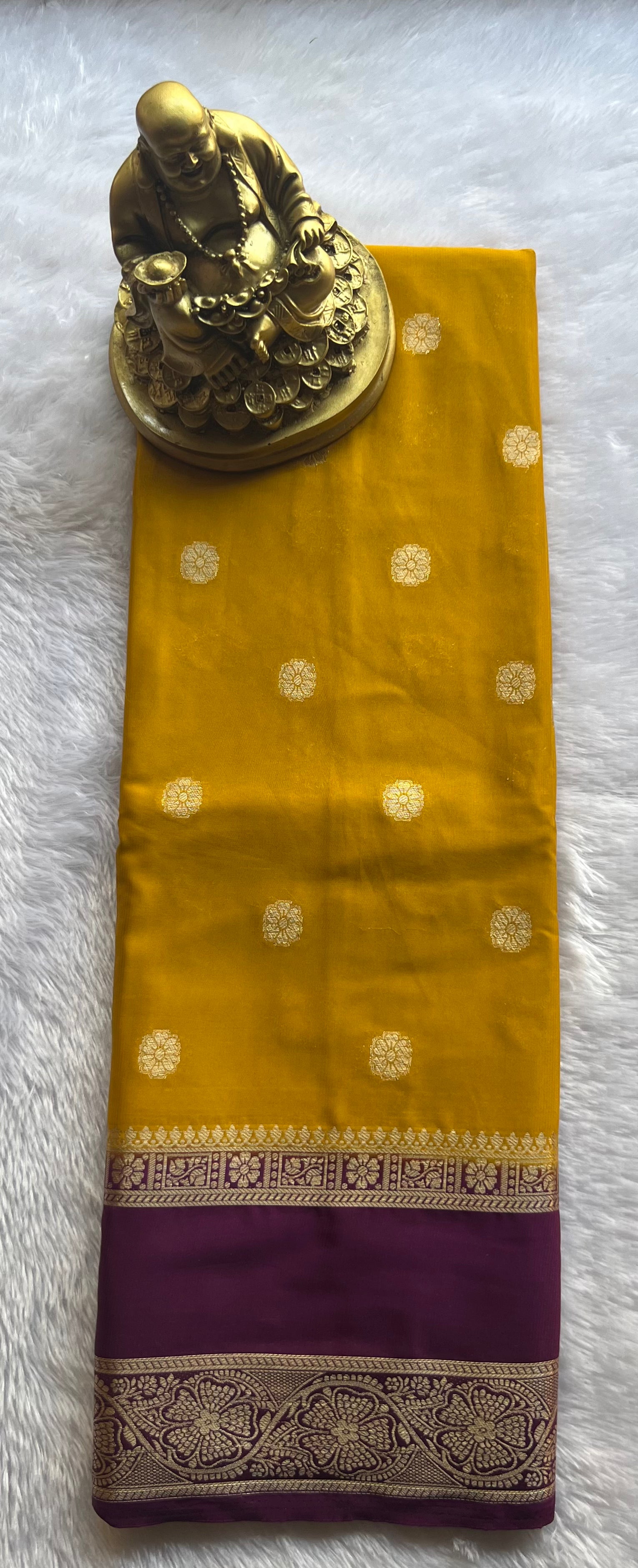 Semi Mysore Silk Flower Butta with Flower Bentex border