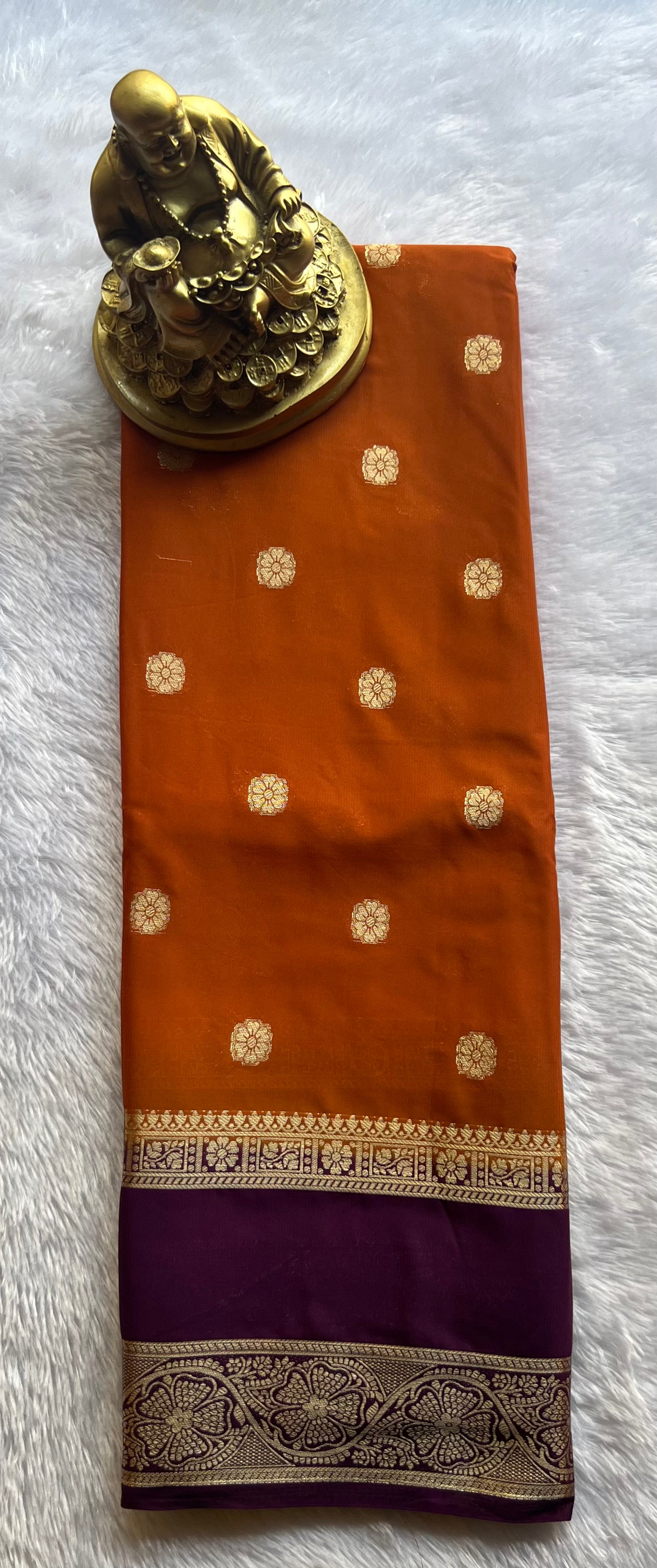 Semi Mysore Silk Flower Butta with Flower Bentex border