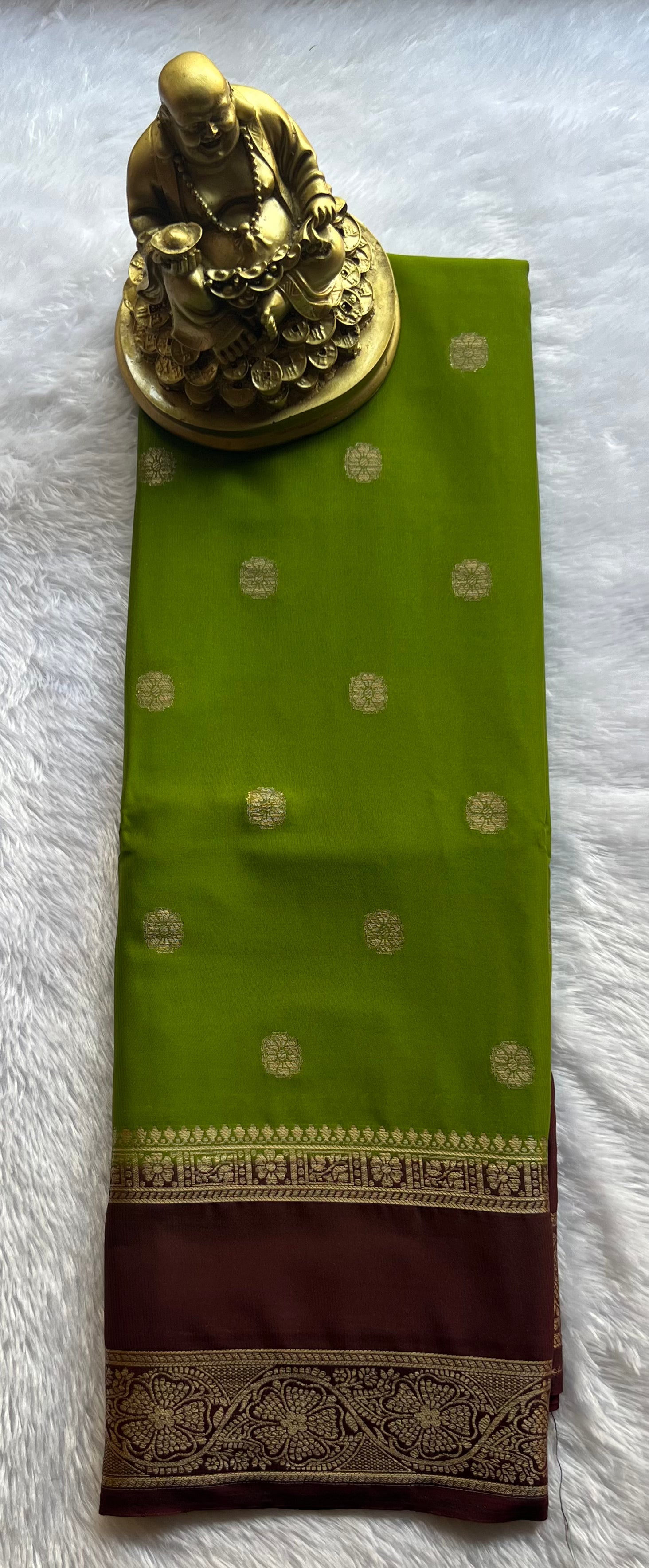 Semi Mysore Silk Flower Butta with Flower Bentex border