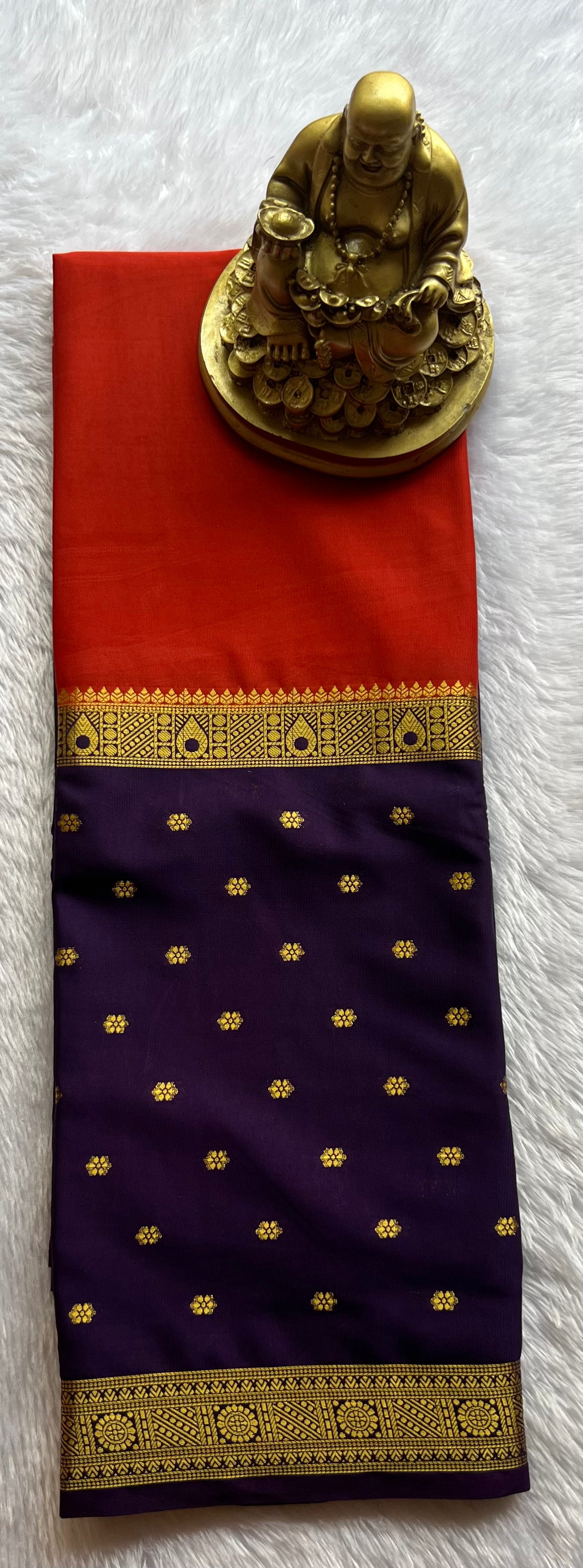 Semi Mysore Silk Mango 2 D Butta Border