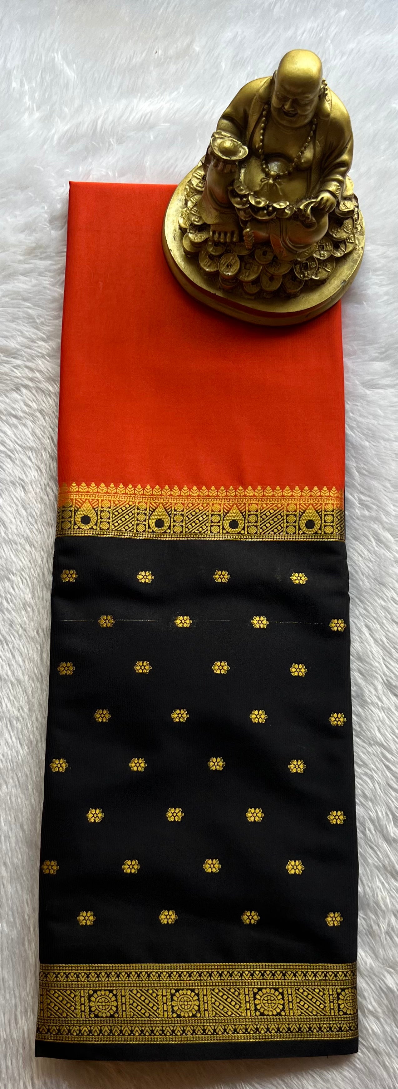 Semi Mysore Silk Mango 2 D Butta Border