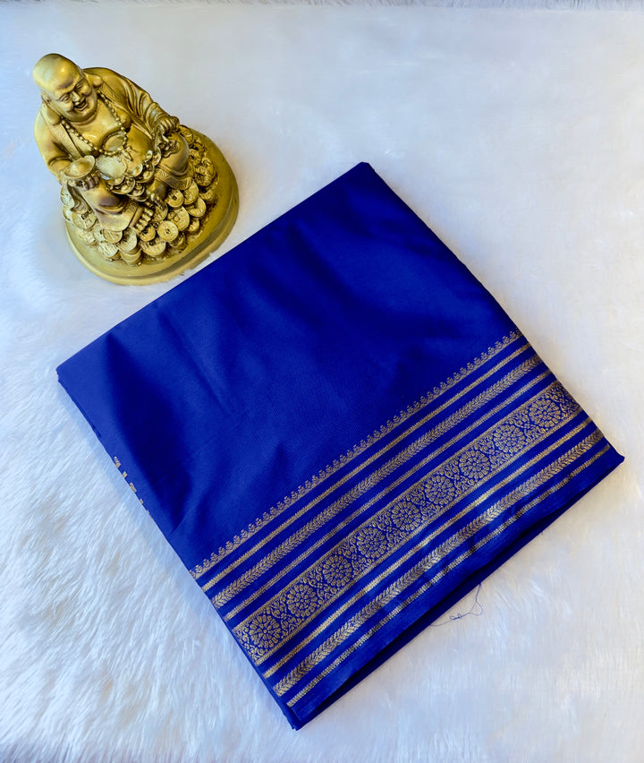 Semi Mysore Silk Saree with Single Chakra Border