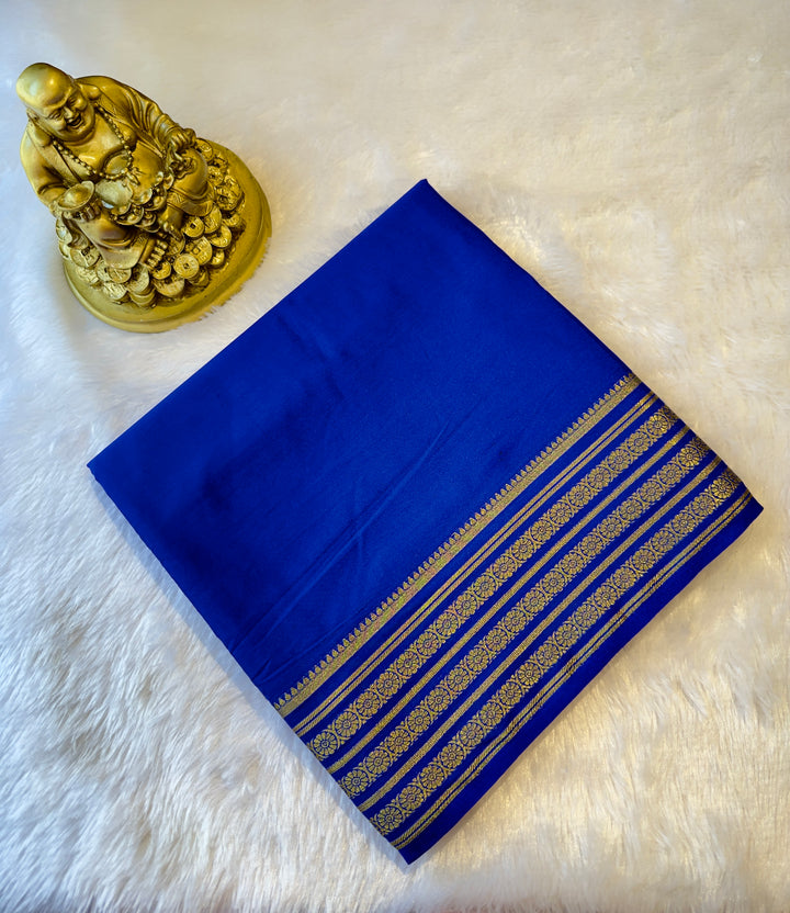 Semi Mysore Silk Saree with Three Chakra Border