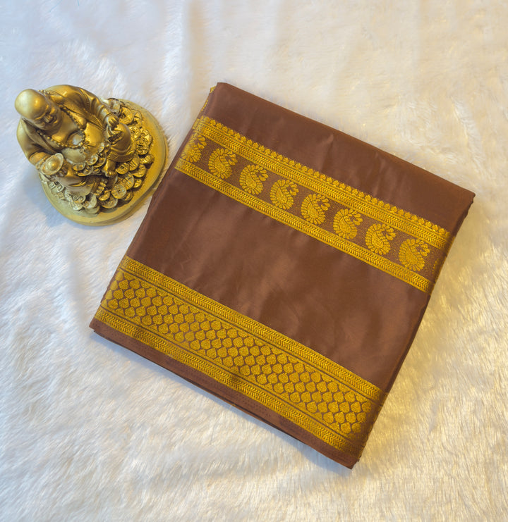 Semi Mysore Silk Mango Leaf Bentex Border Self Colour