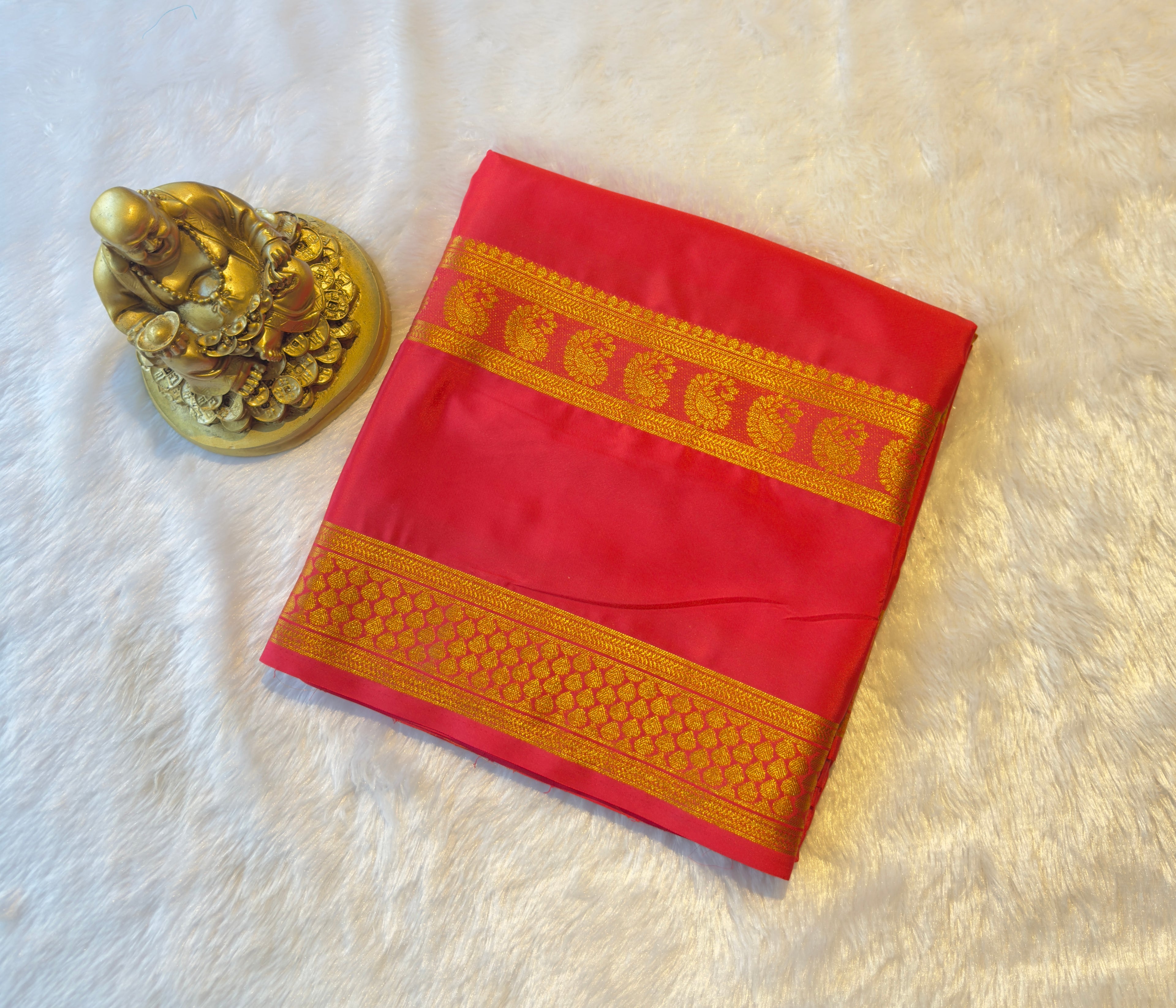 Semi Mysore Silk Mango Leaf Bentex Border Self Colour