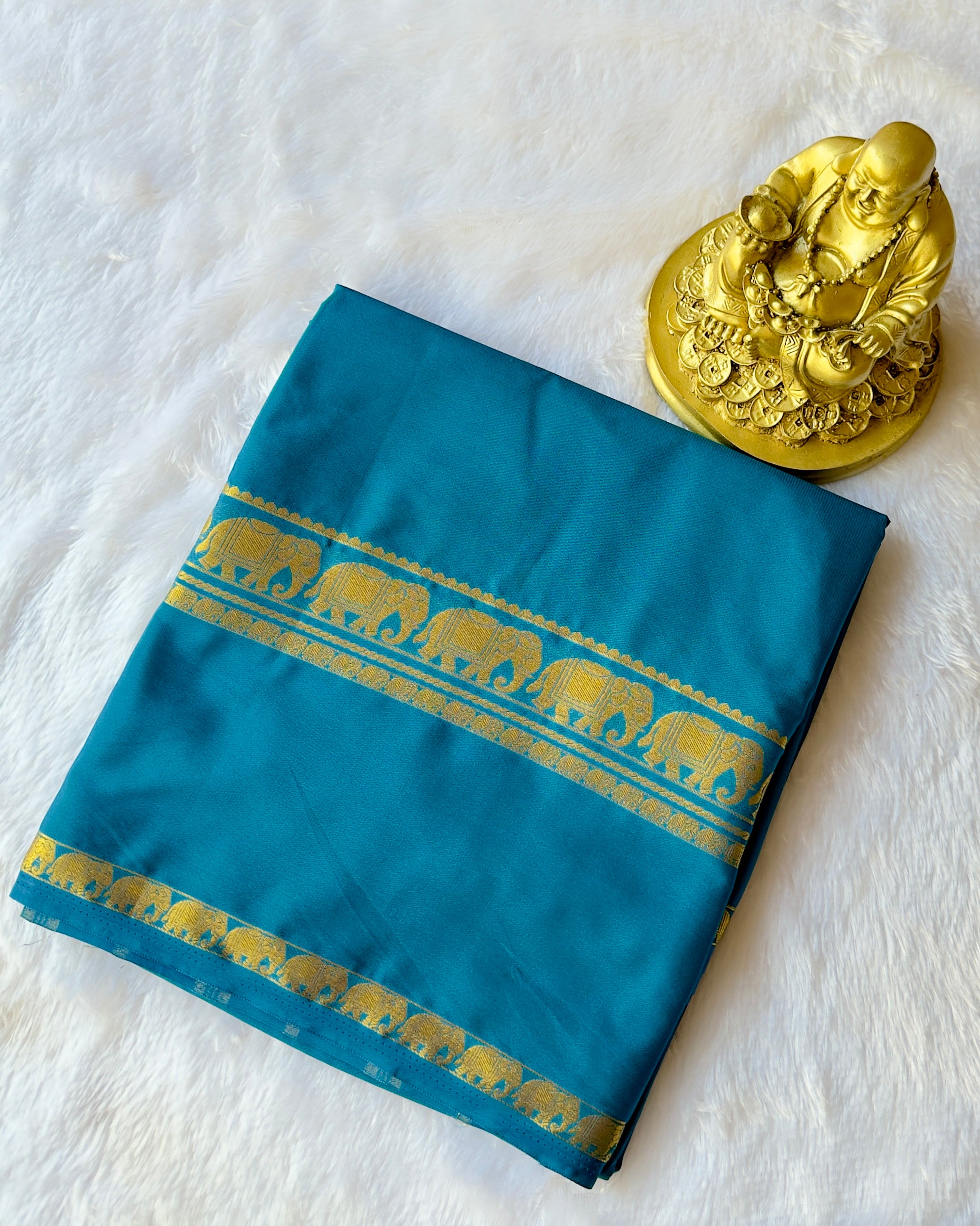 Semi Mysore Silk Elephant Bentex Border Self Colour