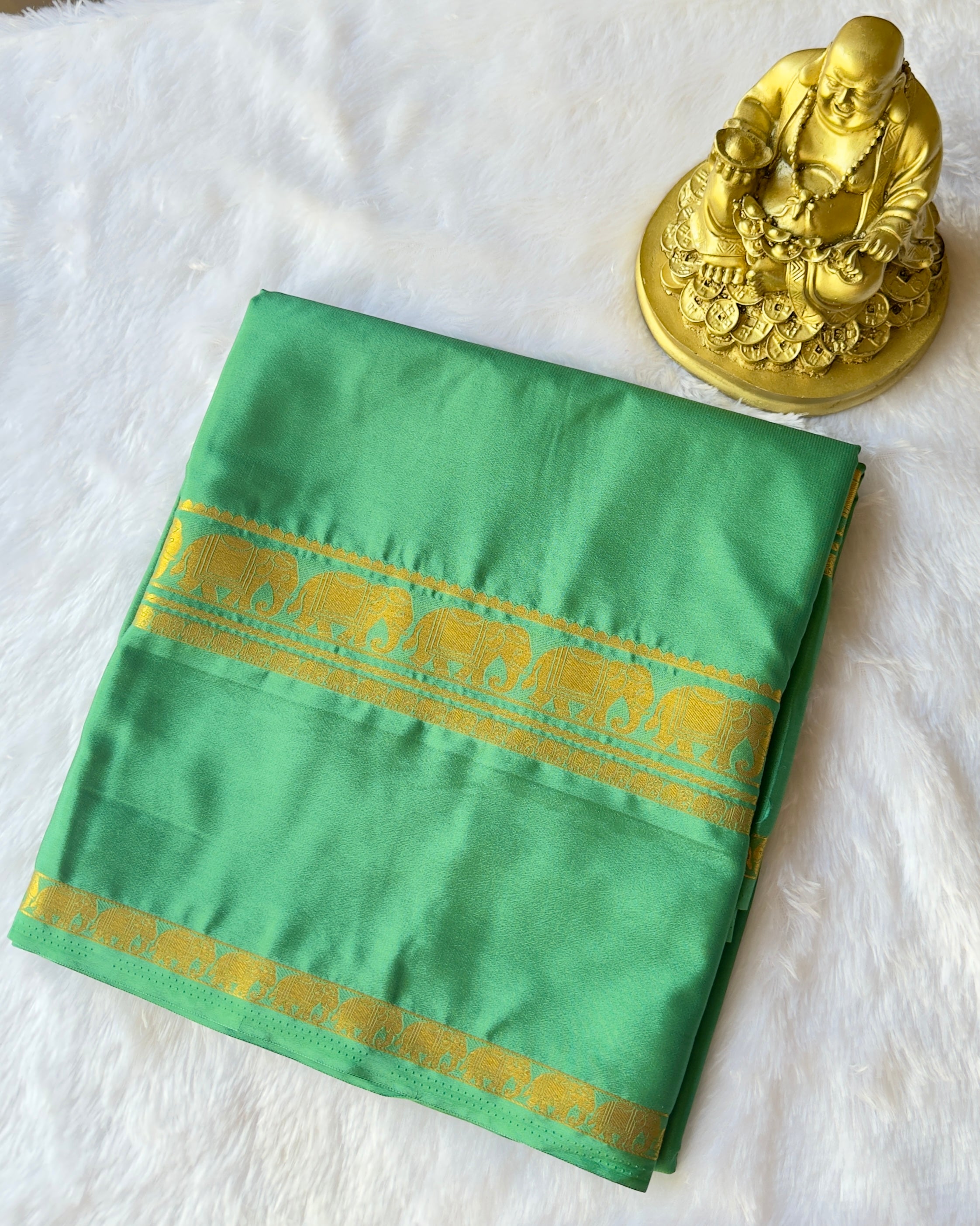 Semi Mysore Silk Elephant Bentex Border Self Colour