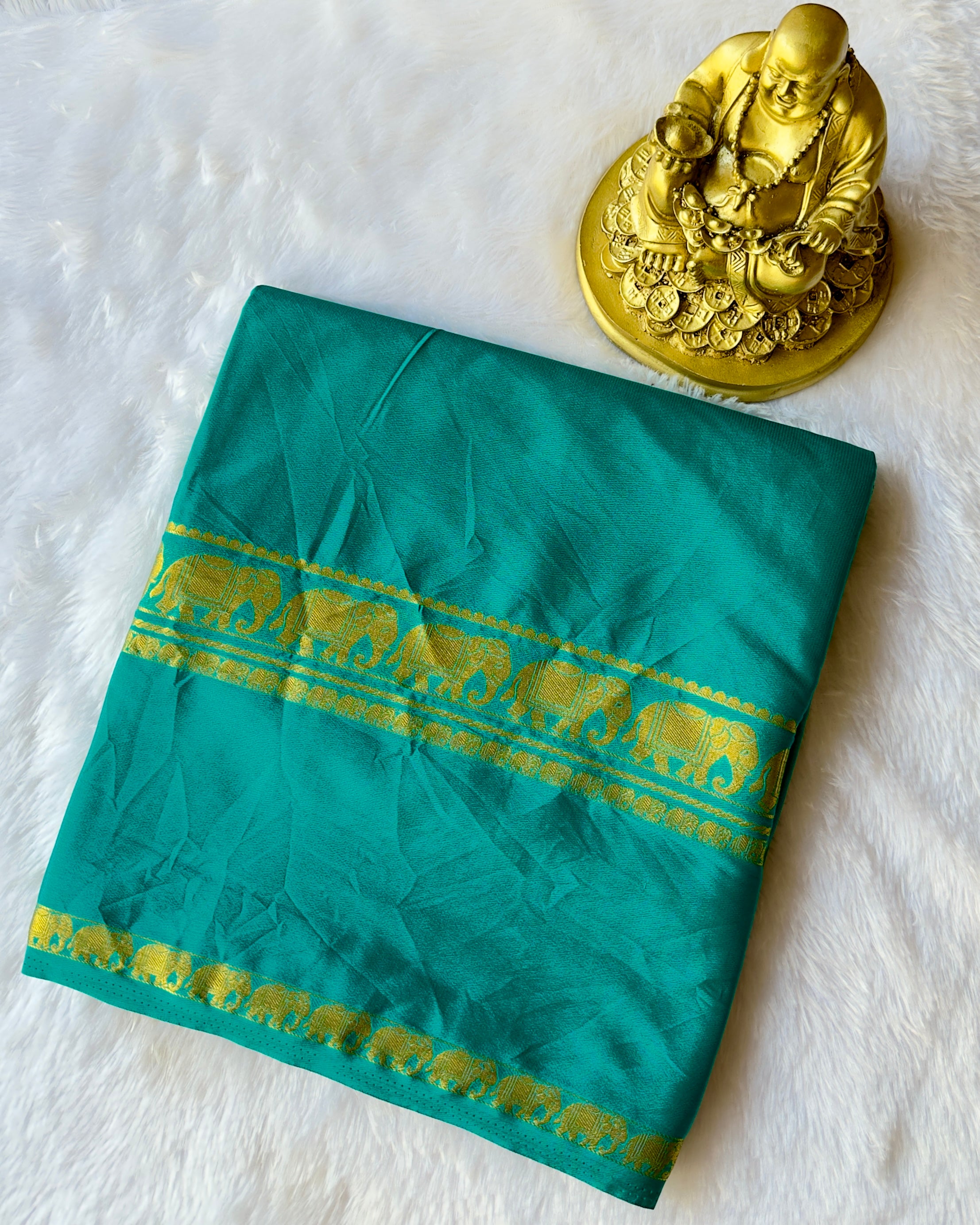 Semi Mysore Silk Elephant Bentex Border Self Colour