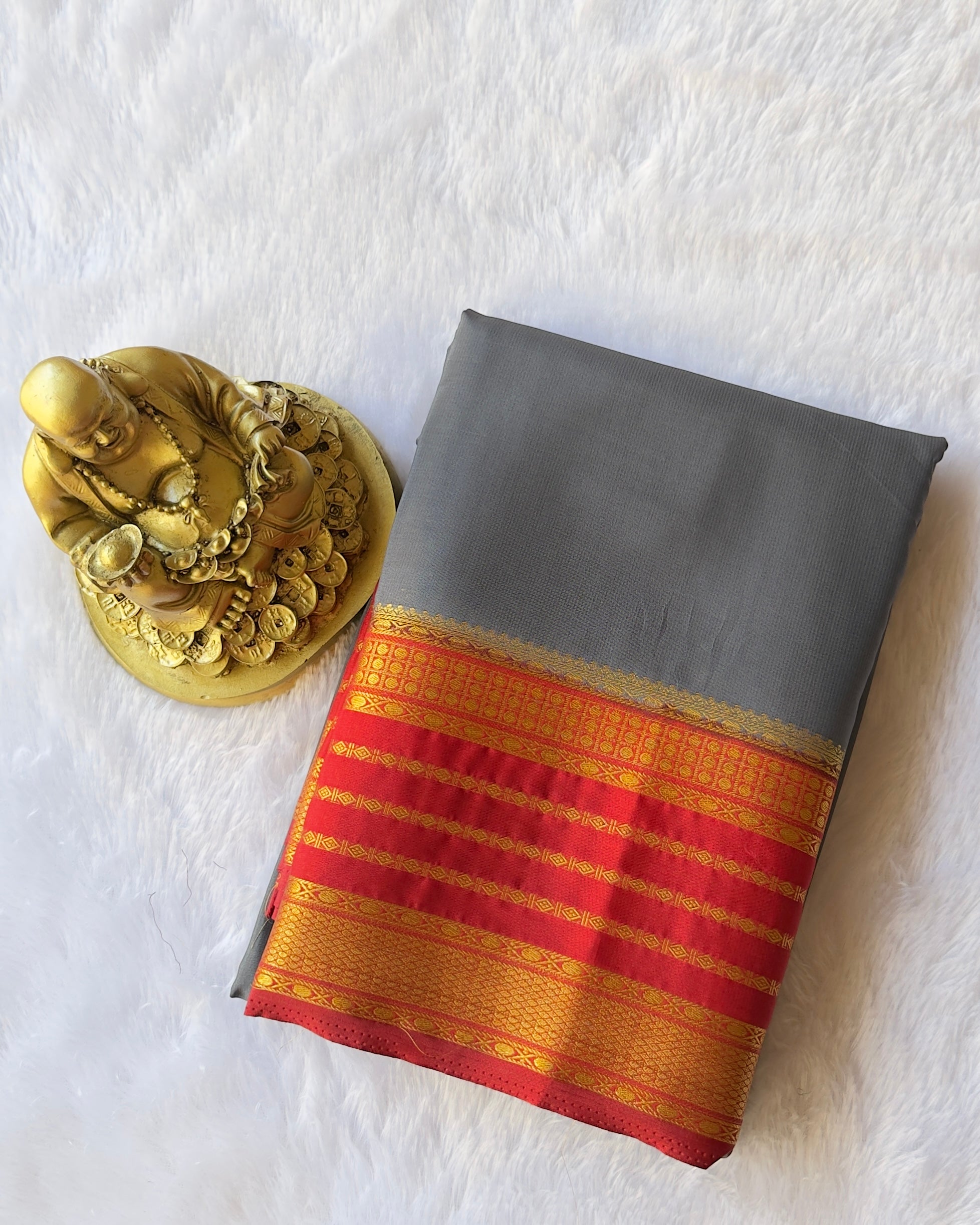 Semi Mysore Silk Heritage Striped Contrast Border