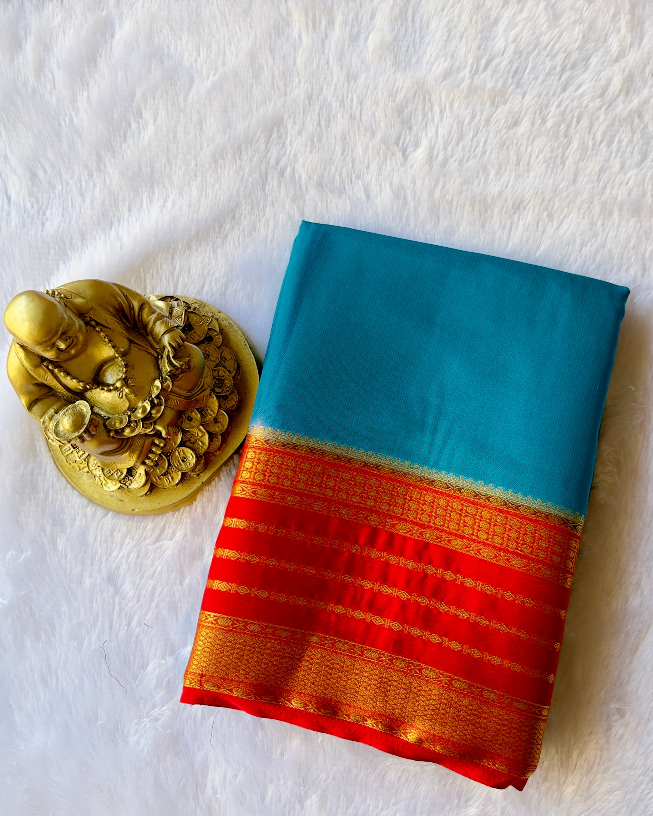 Semi Mysore Silk Heritage Striped Contrast Border