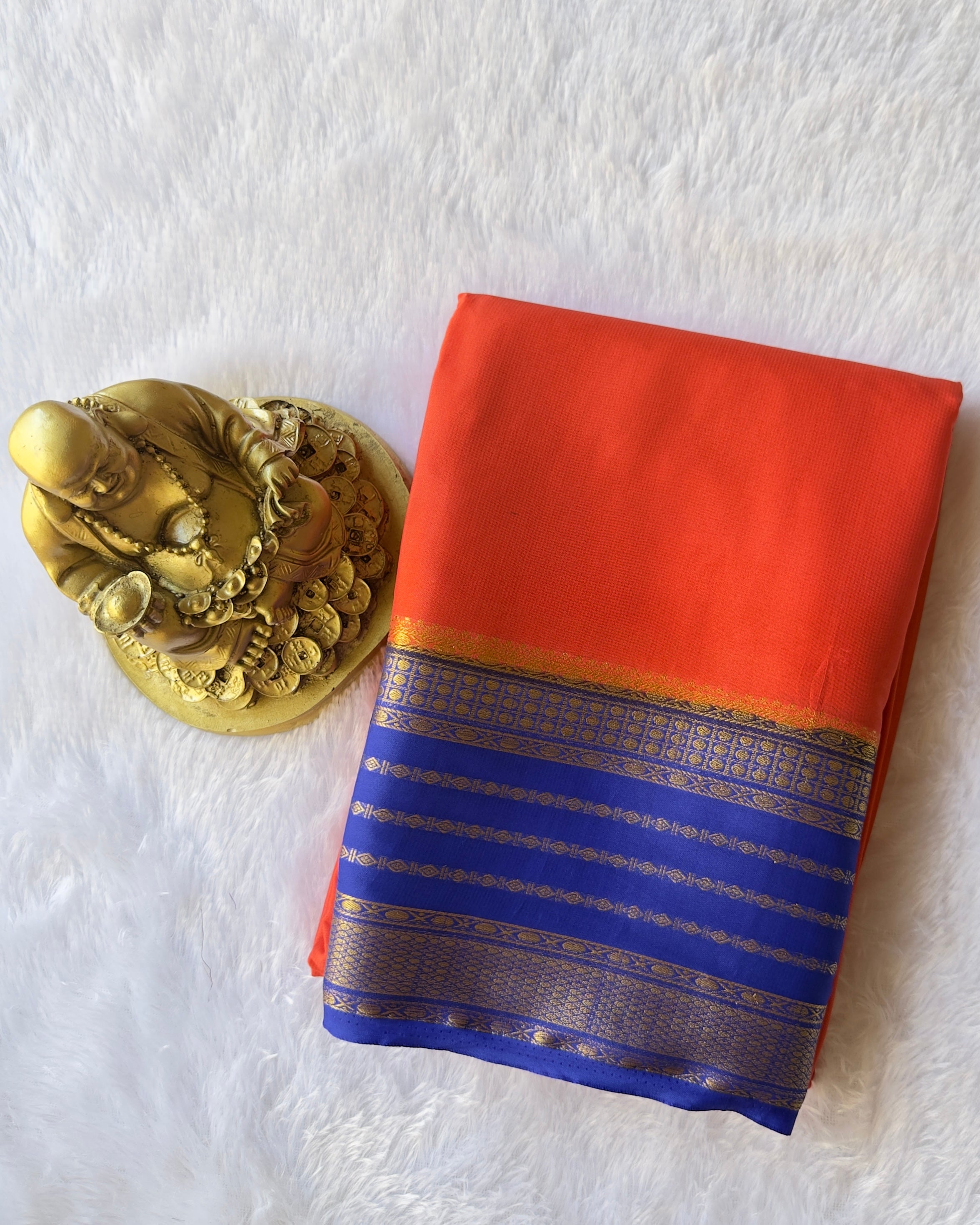 Semi Mysore Silk Heritage Striped Contrast Border