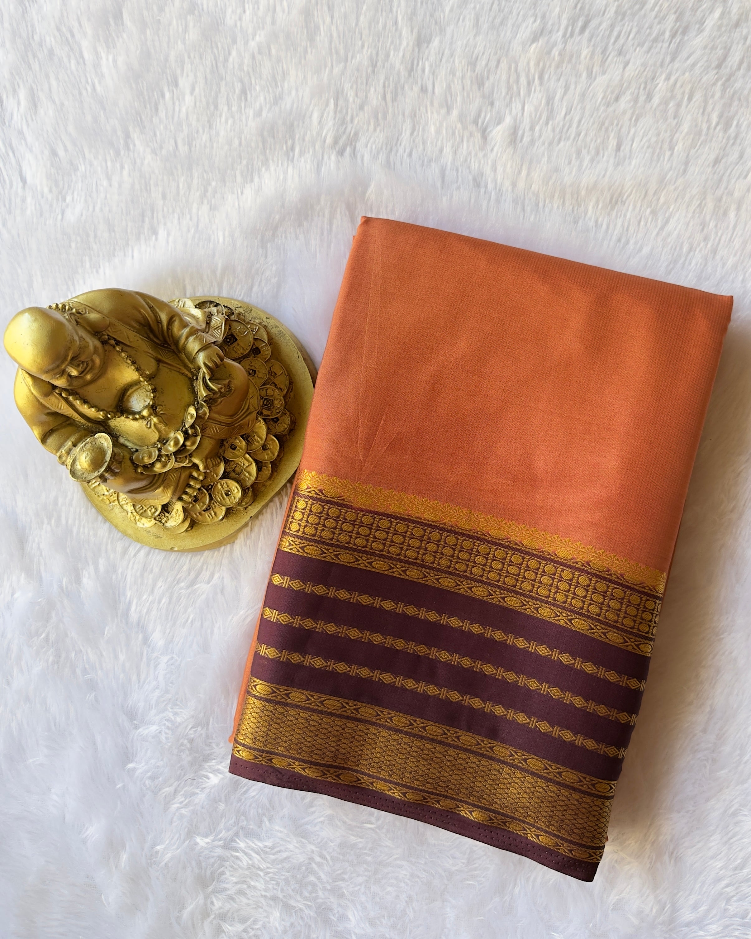 Semi Mysore Silk Heritage Striped Contrast Border