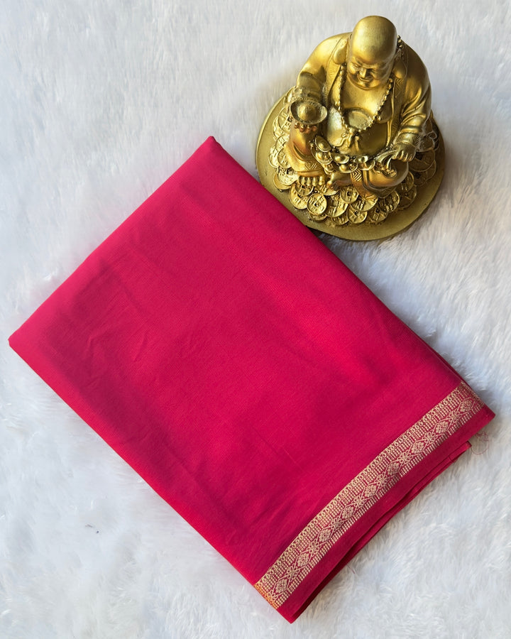 Semi Mysore Silk 1 Inch Foral Border in Self
