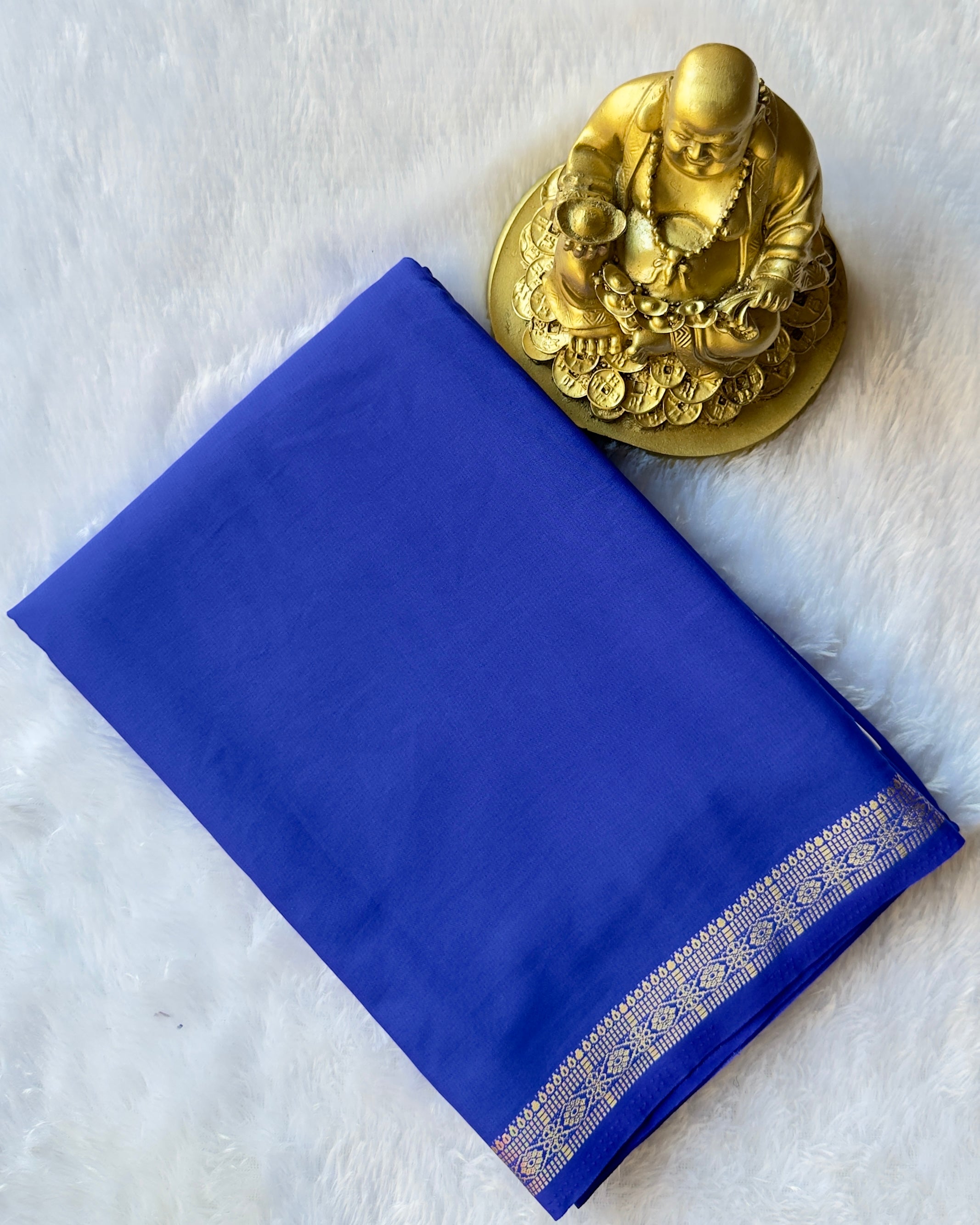Semi Mysore Silk 1 Inch Foral Border in Self