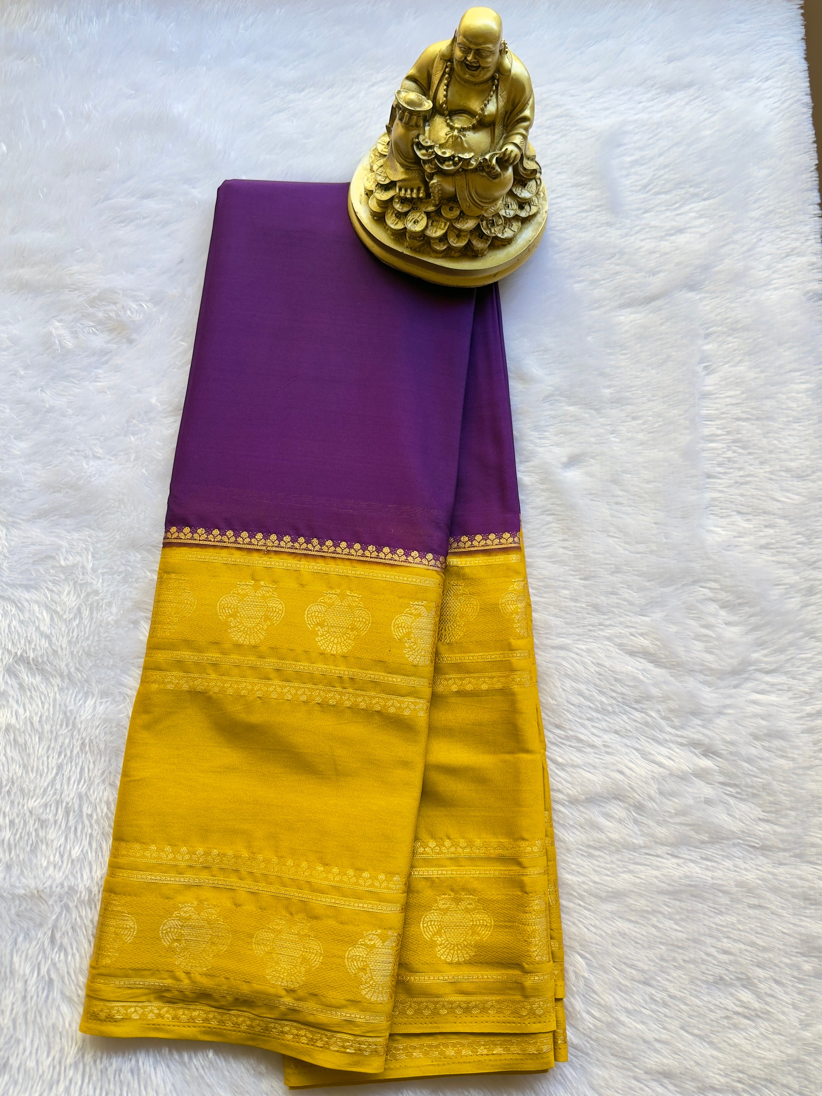 Semi Mysore Silk Gandaberunda Bentex Border Contrast