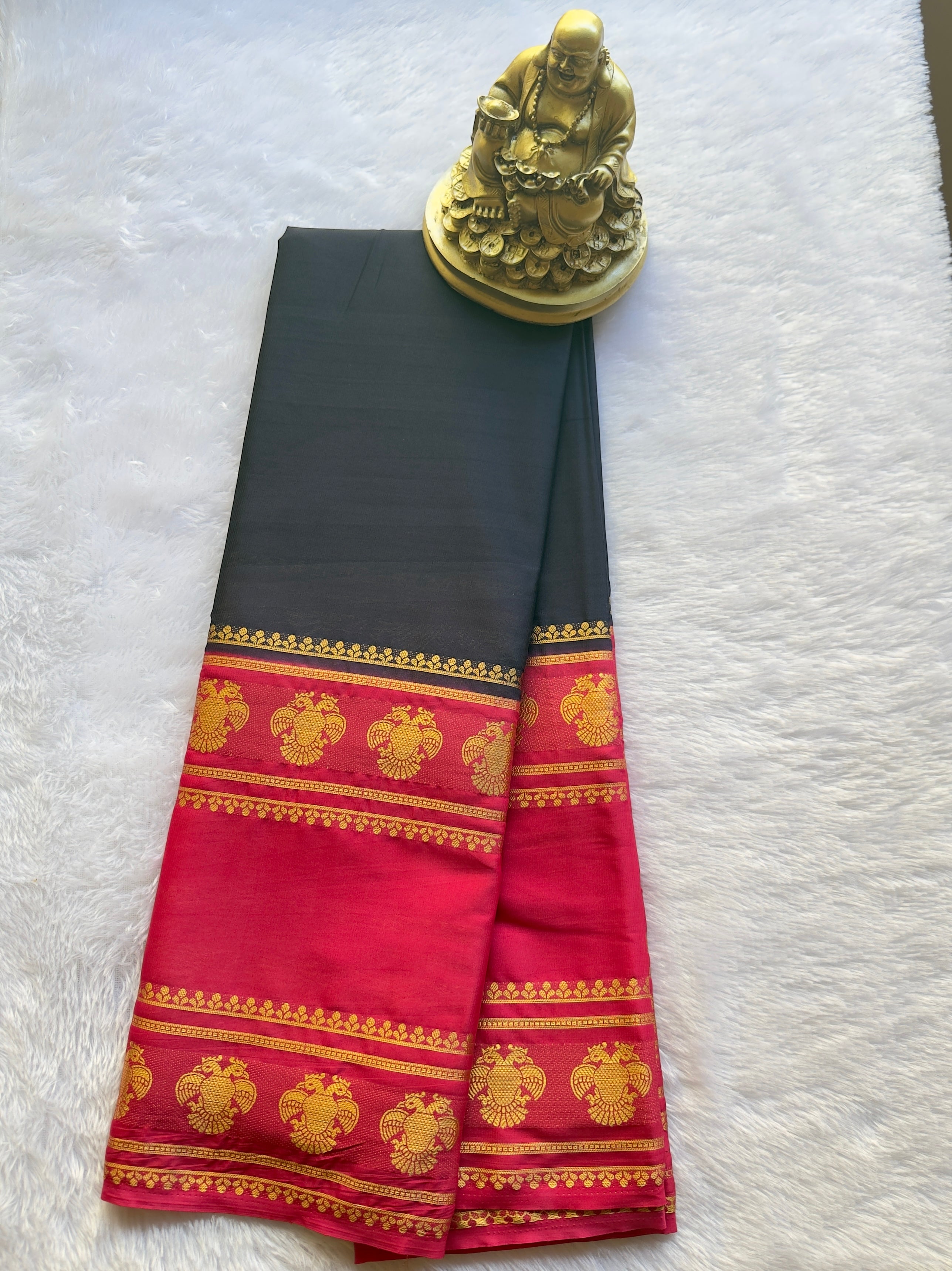 Semi Mysore Silk Gandaberunda Bentex Border Contrast