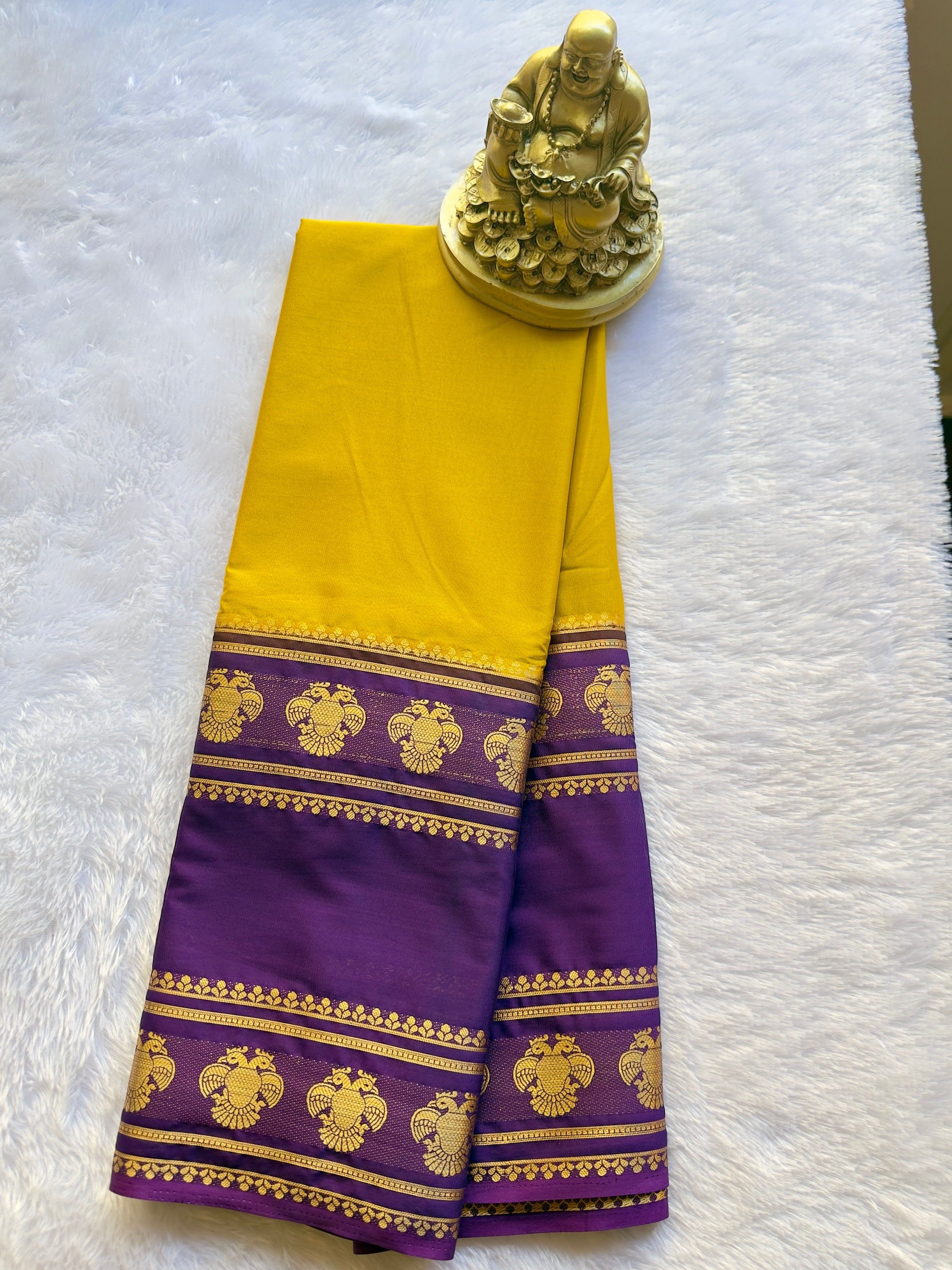 Semi Mysore Silk Gandaberunda Bentex Border Contrast