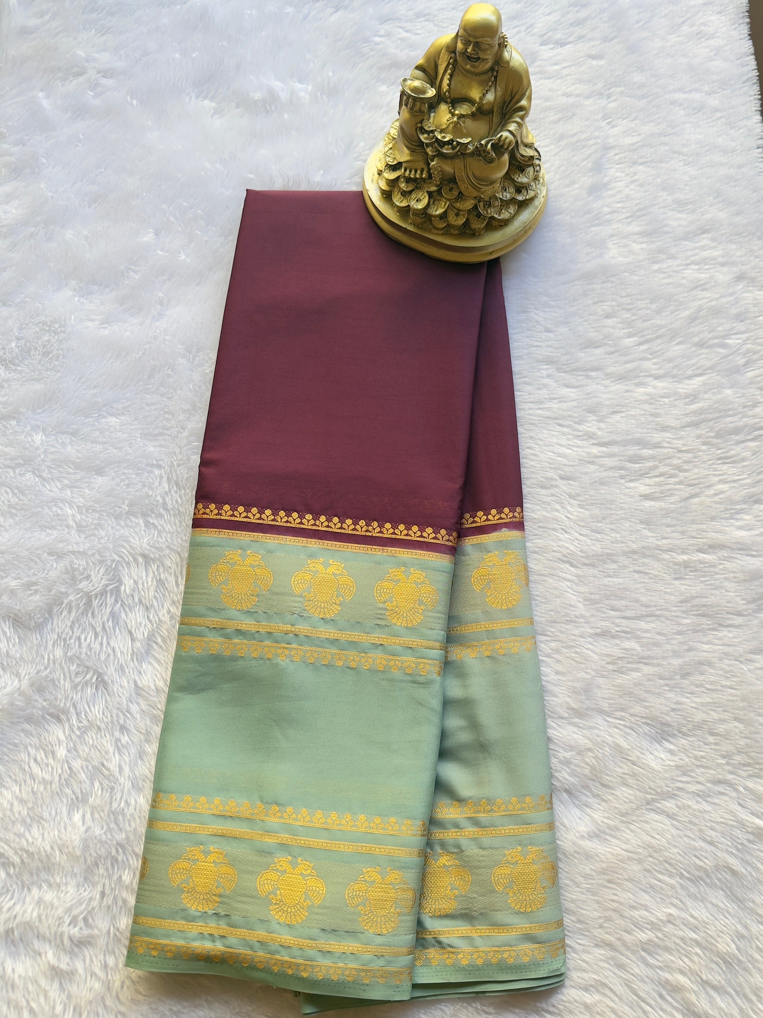 Semi Mysore Silk Gandaberunda Bentex Border Contrast