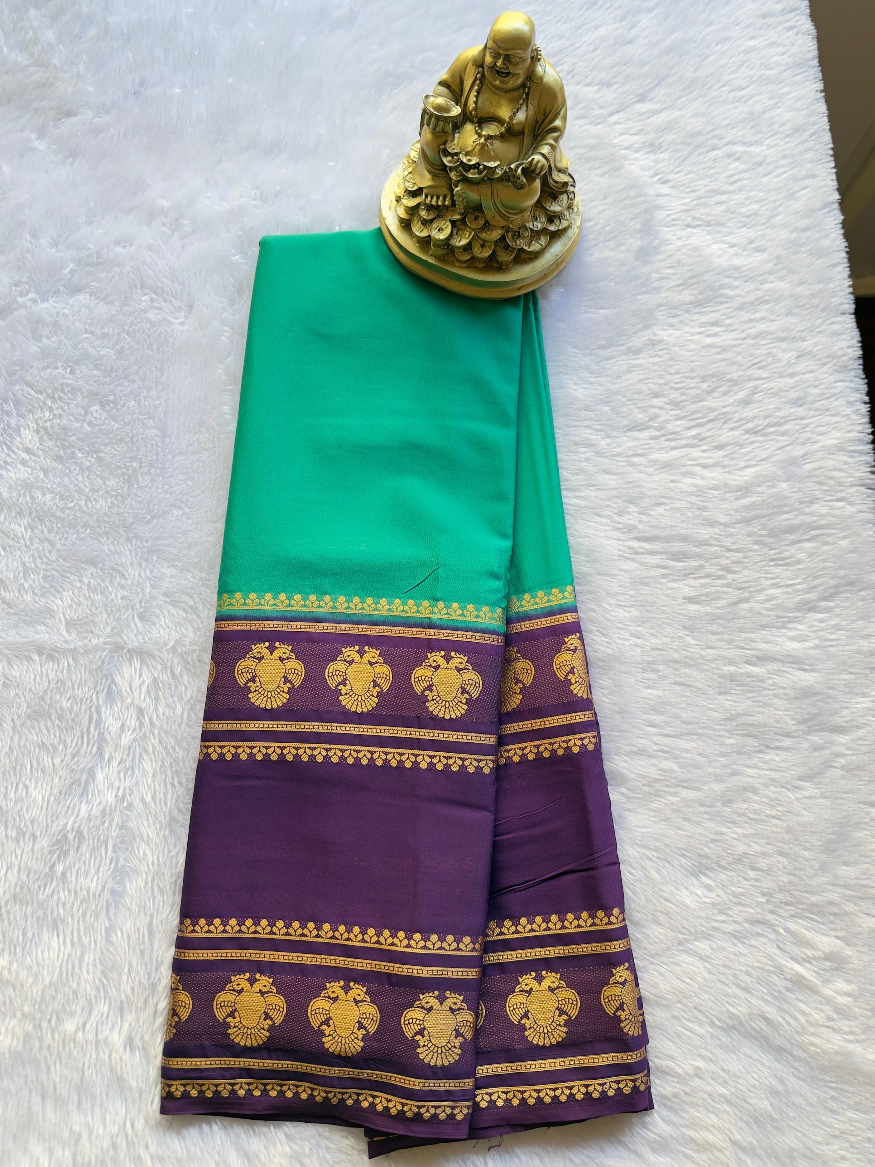 Semi Mysore Silk Gandaberunda Bentex Border Contrast