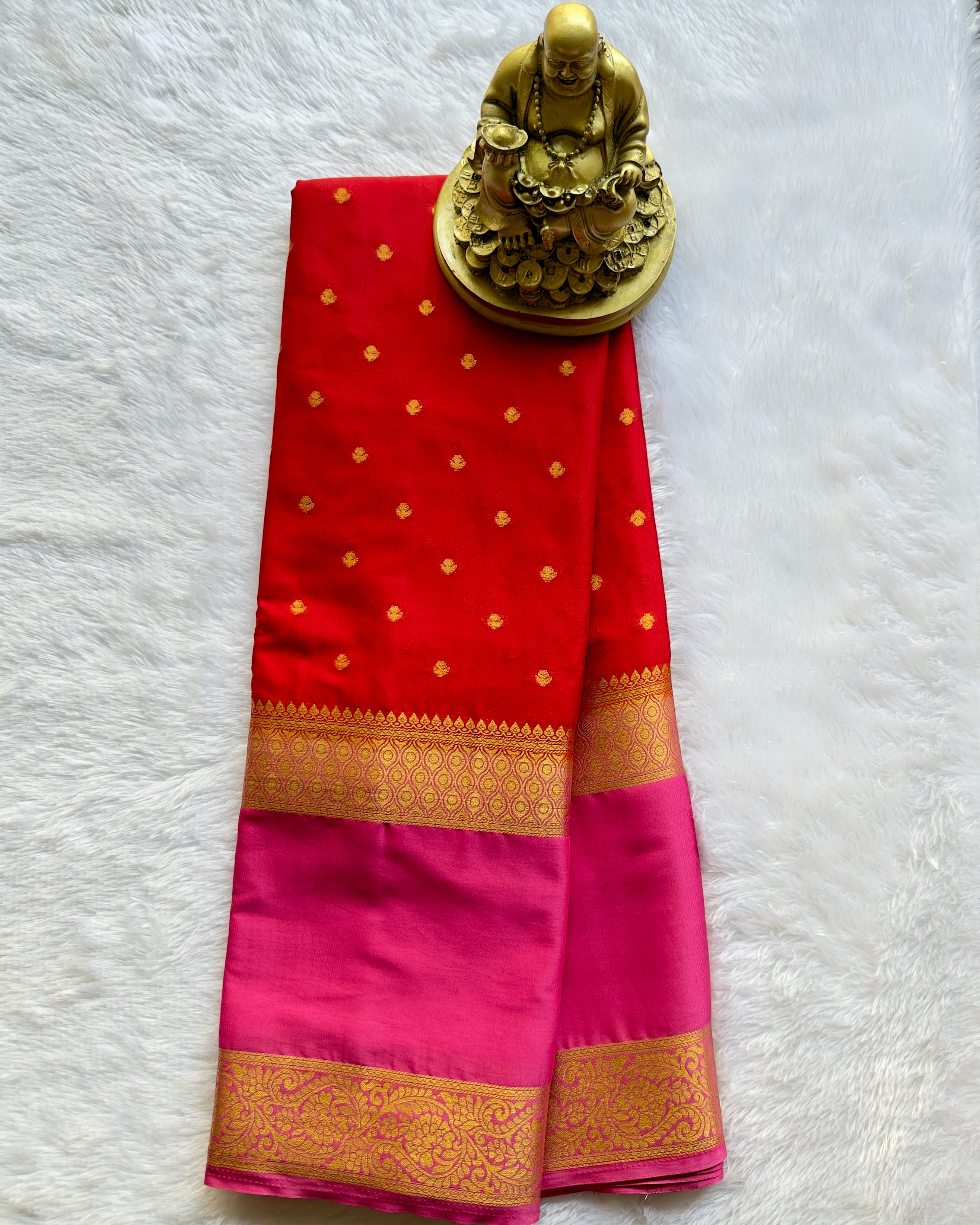 Semi Mysore Silk Thousand Butta Bentex Border Contrast
