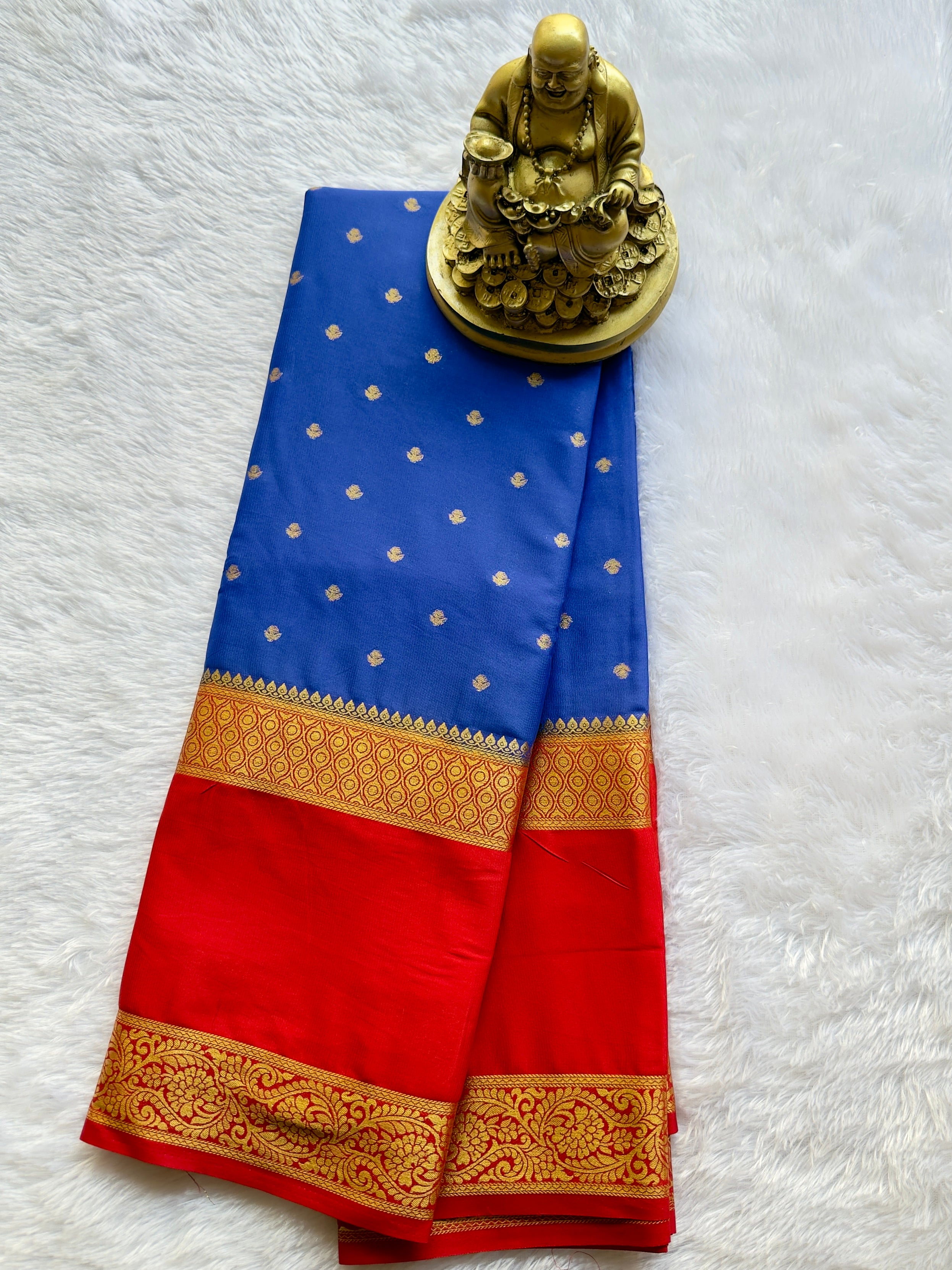 Semi Mysore Silk Thousand Butta Bentex Border Contrast