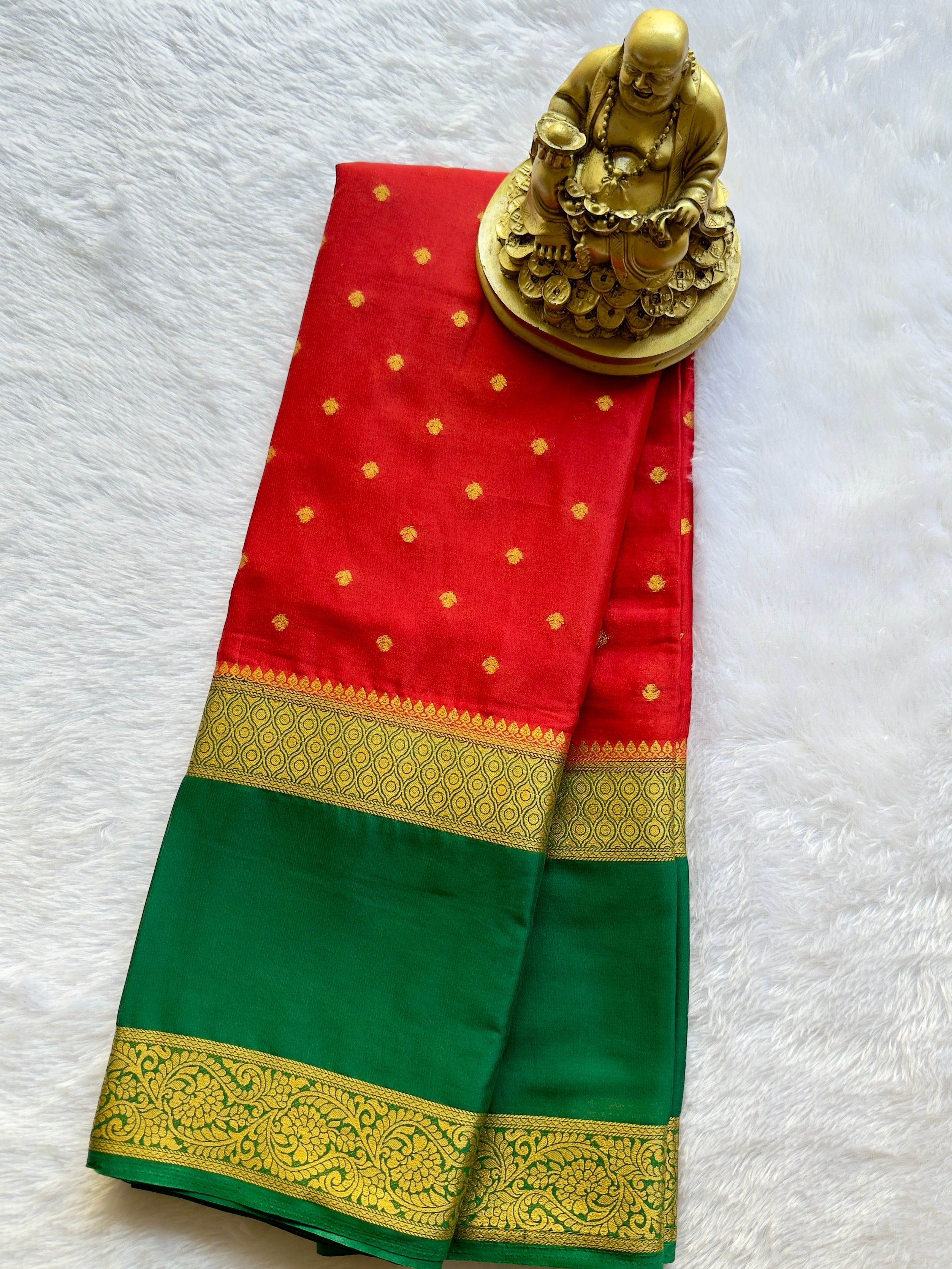 Semi Mysore Silk Thousand Butta Bentex Border Contrast