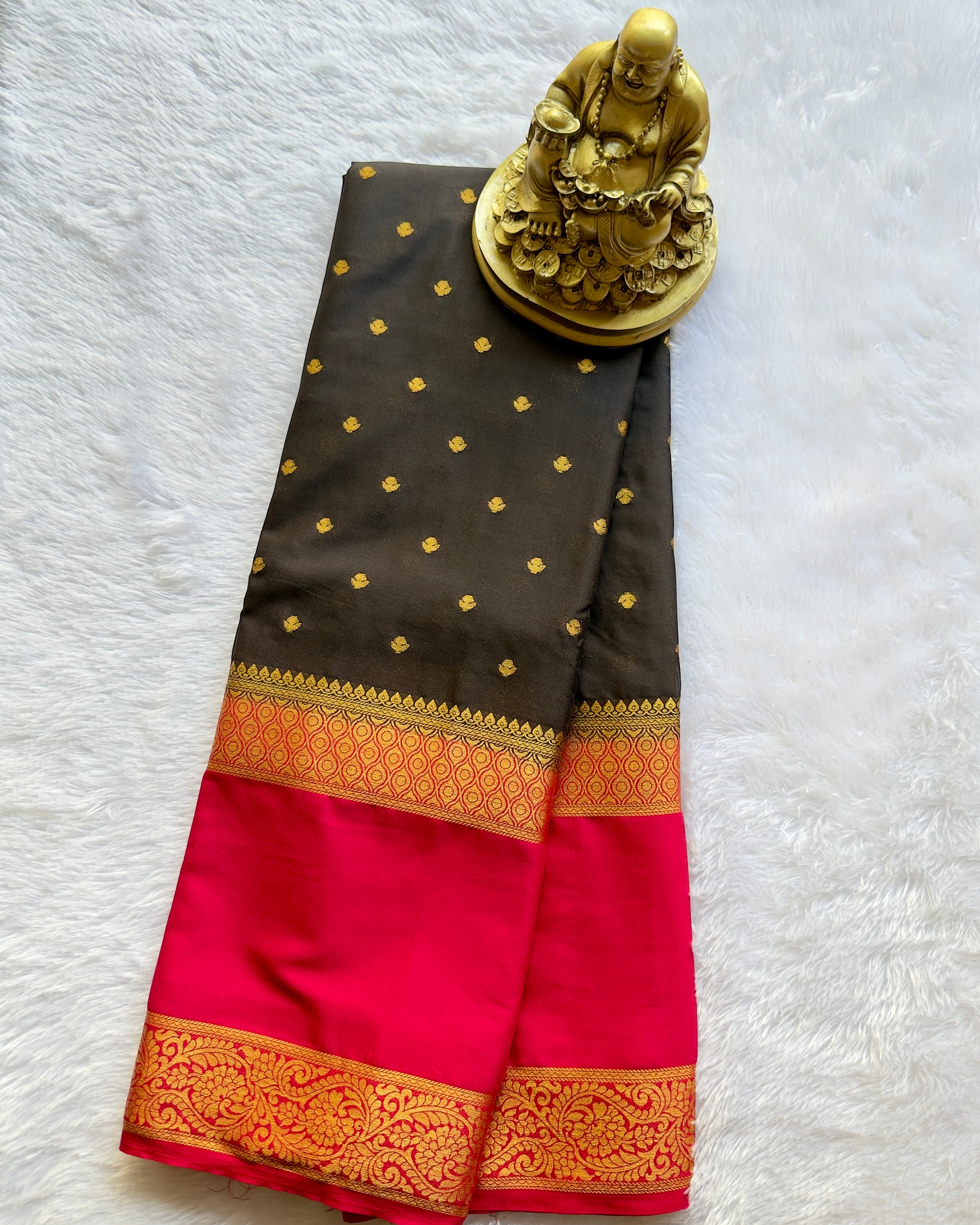 Semi Mysore Silk Thousand Butta Bentex Border Contrast