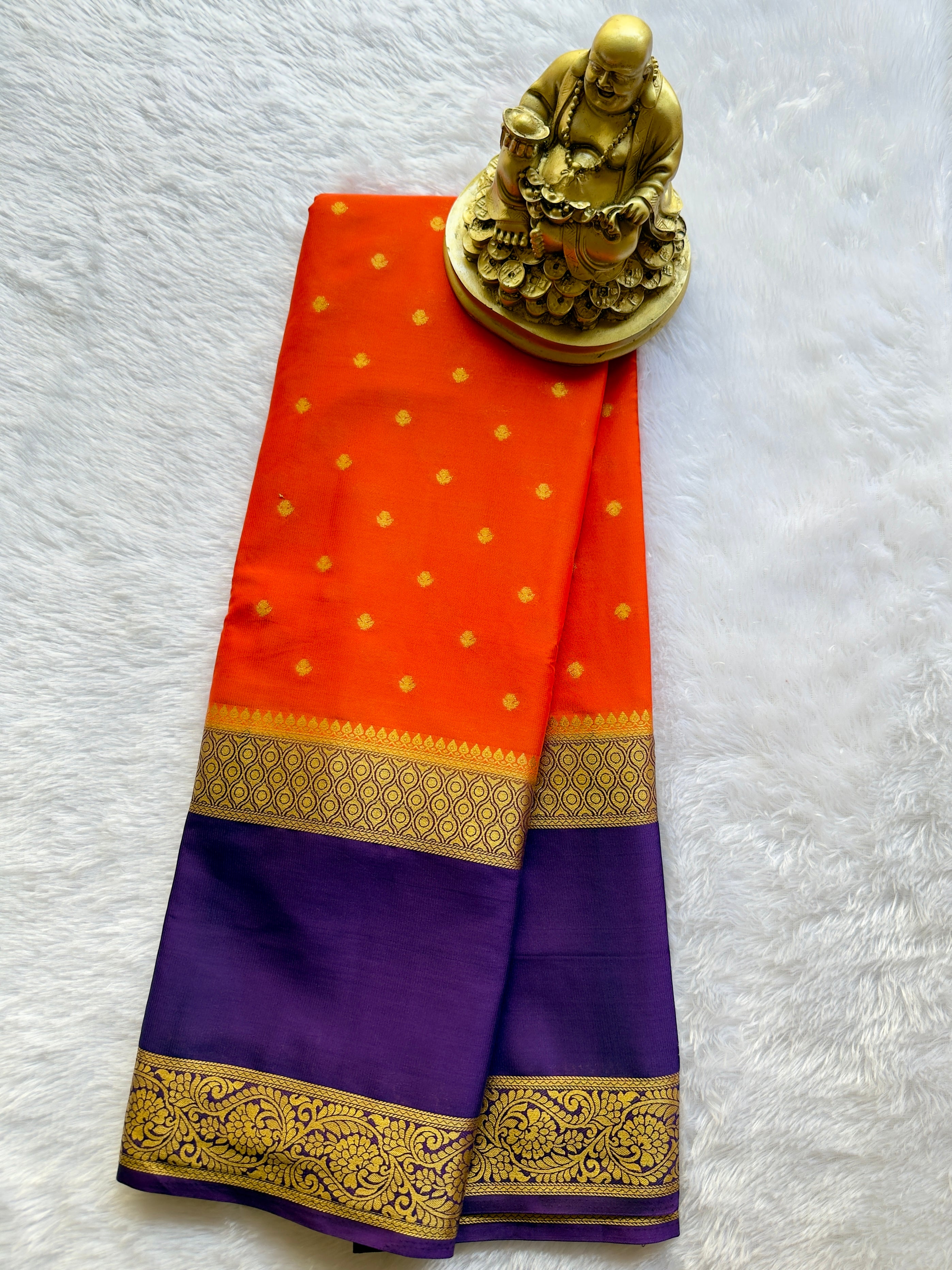 Semi Mysore Silk Thousand Butta Bentex Border Contrast