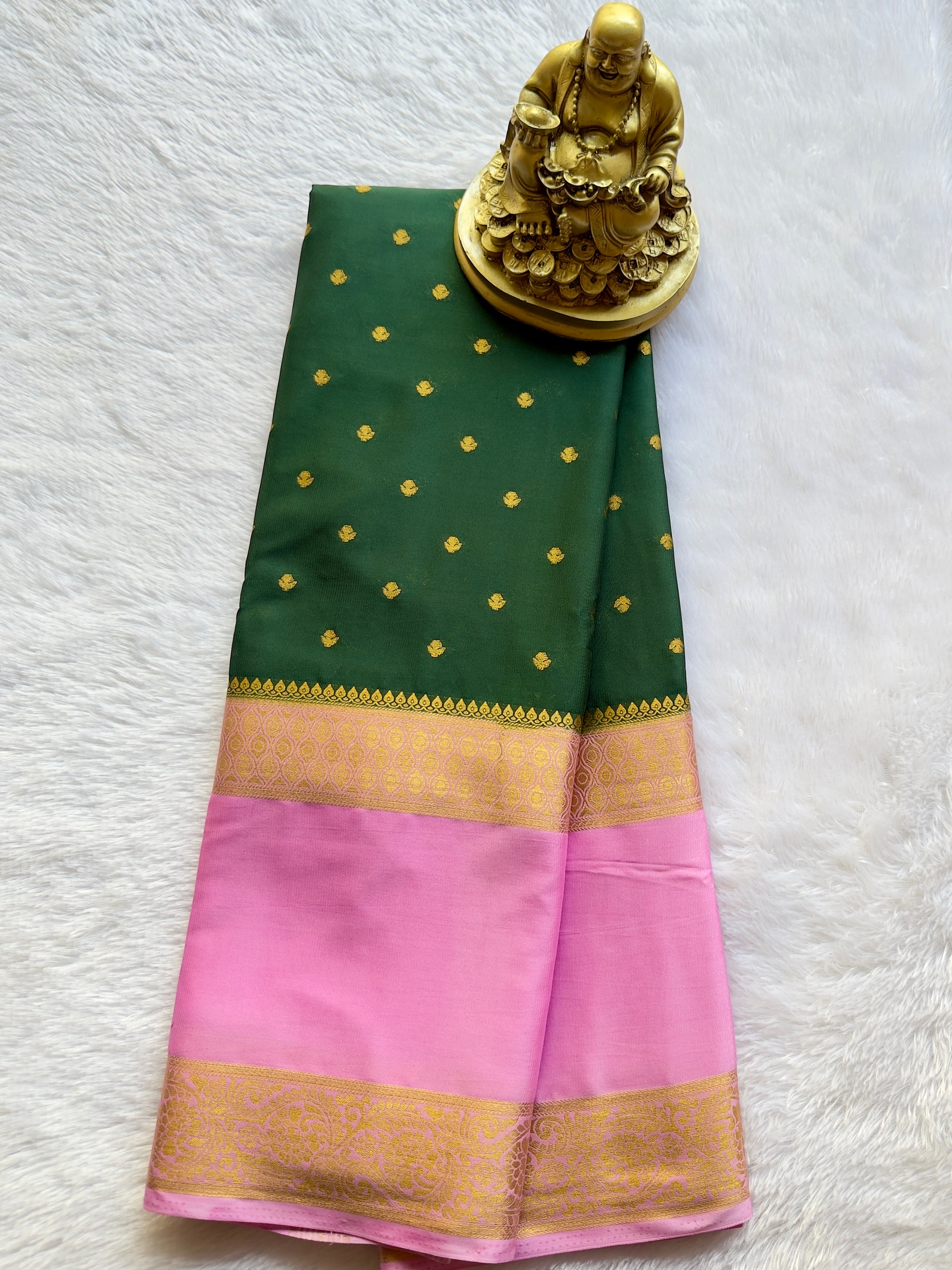 Semi Mysore Silk Thousand Butta Bentex Border Contrast