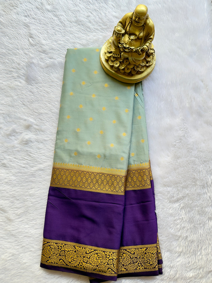 Semi Mysore Silk Thousand Butta Bentex Border Contrast