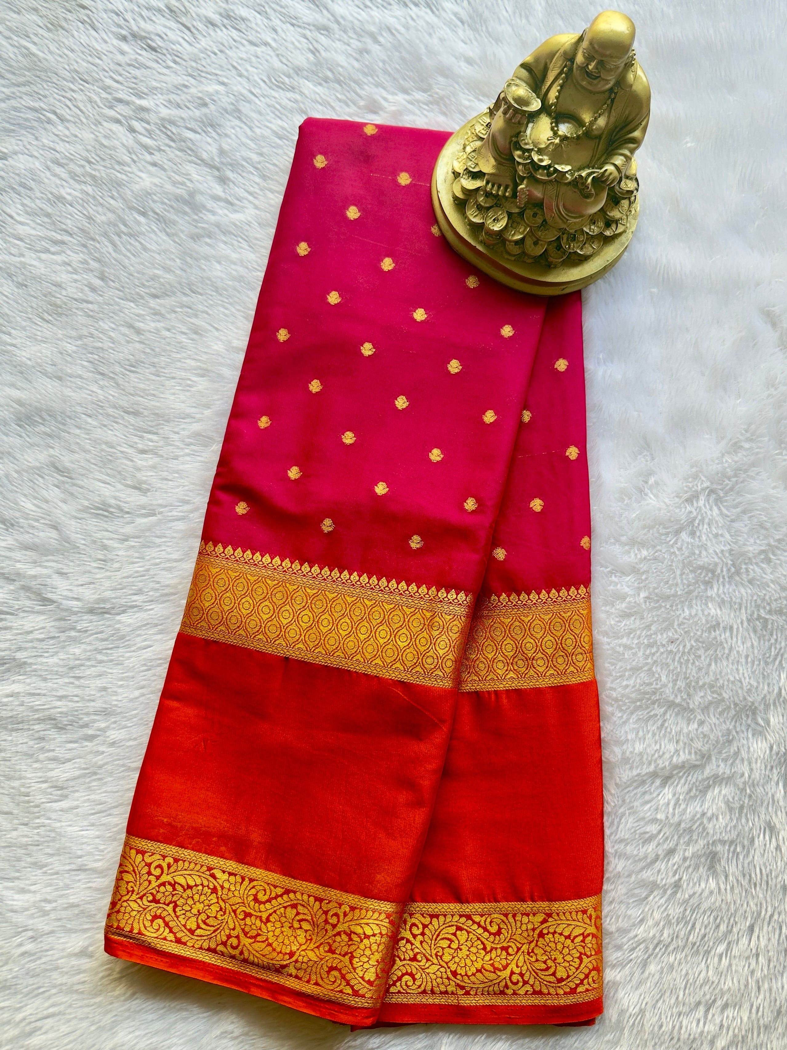 Semi Mysore Silk Thousand Butta Bentex Border Contrast