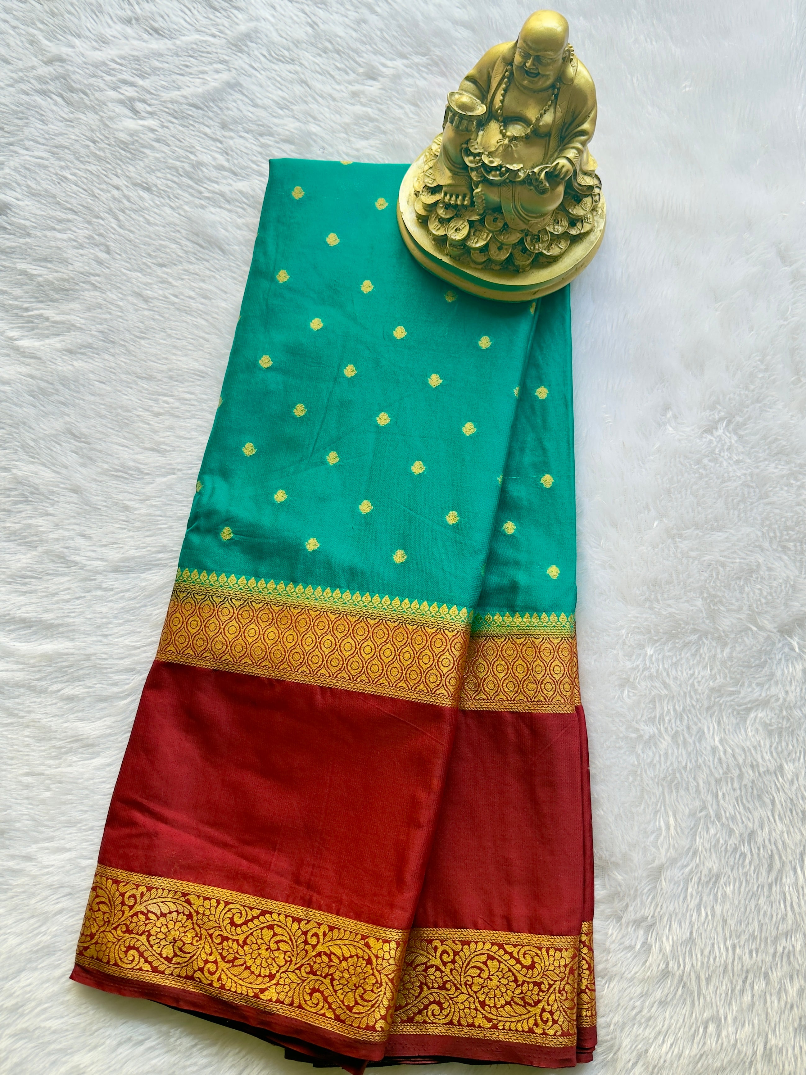 Semi Mysore Silk Thousand Butta Bentex Border Contrast