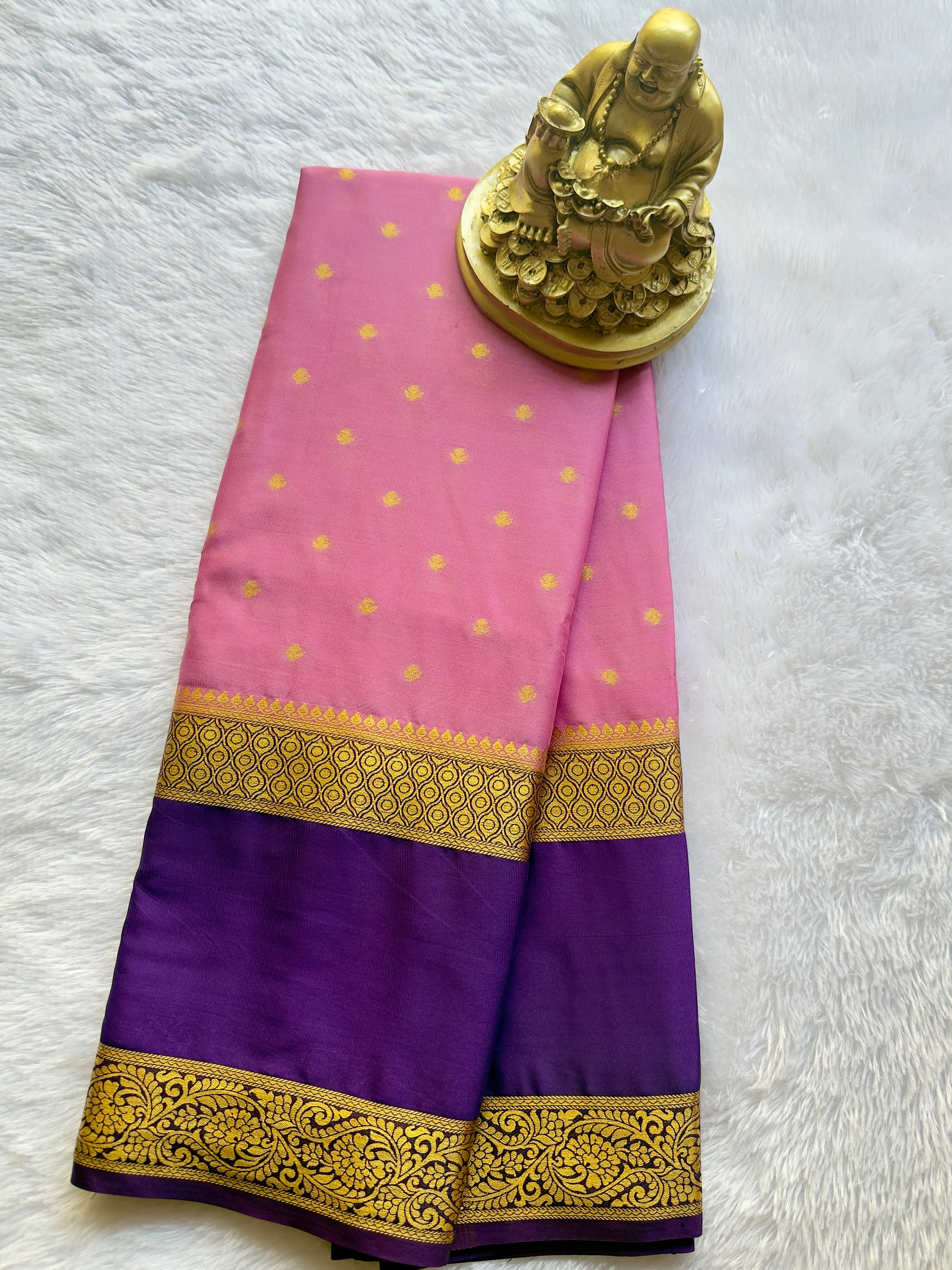 Semi Mysore Silk Thousand Butta Bentex Border Contrast
