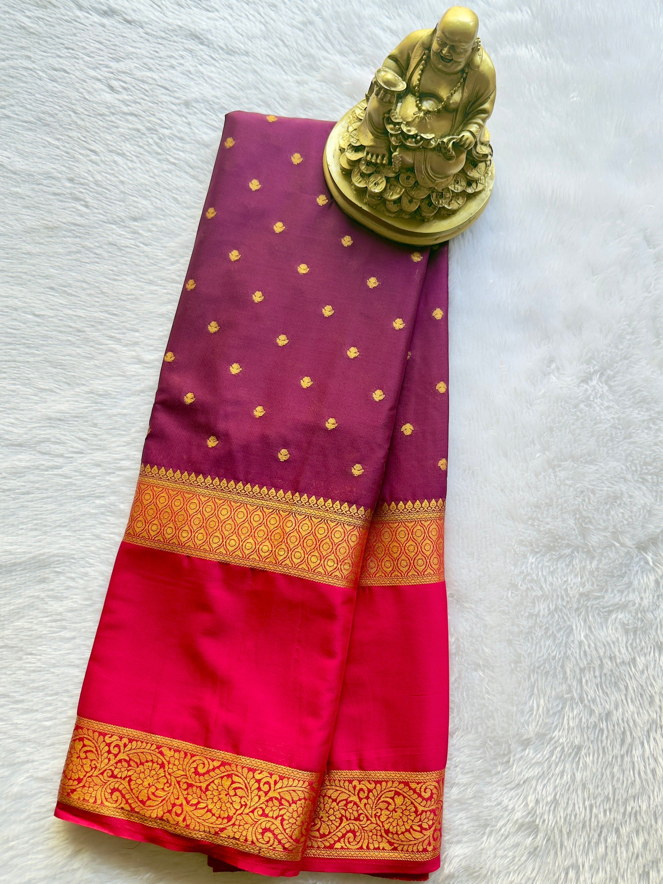 Semi Mysore Silk Thousand Butta Bentex Border Contrast