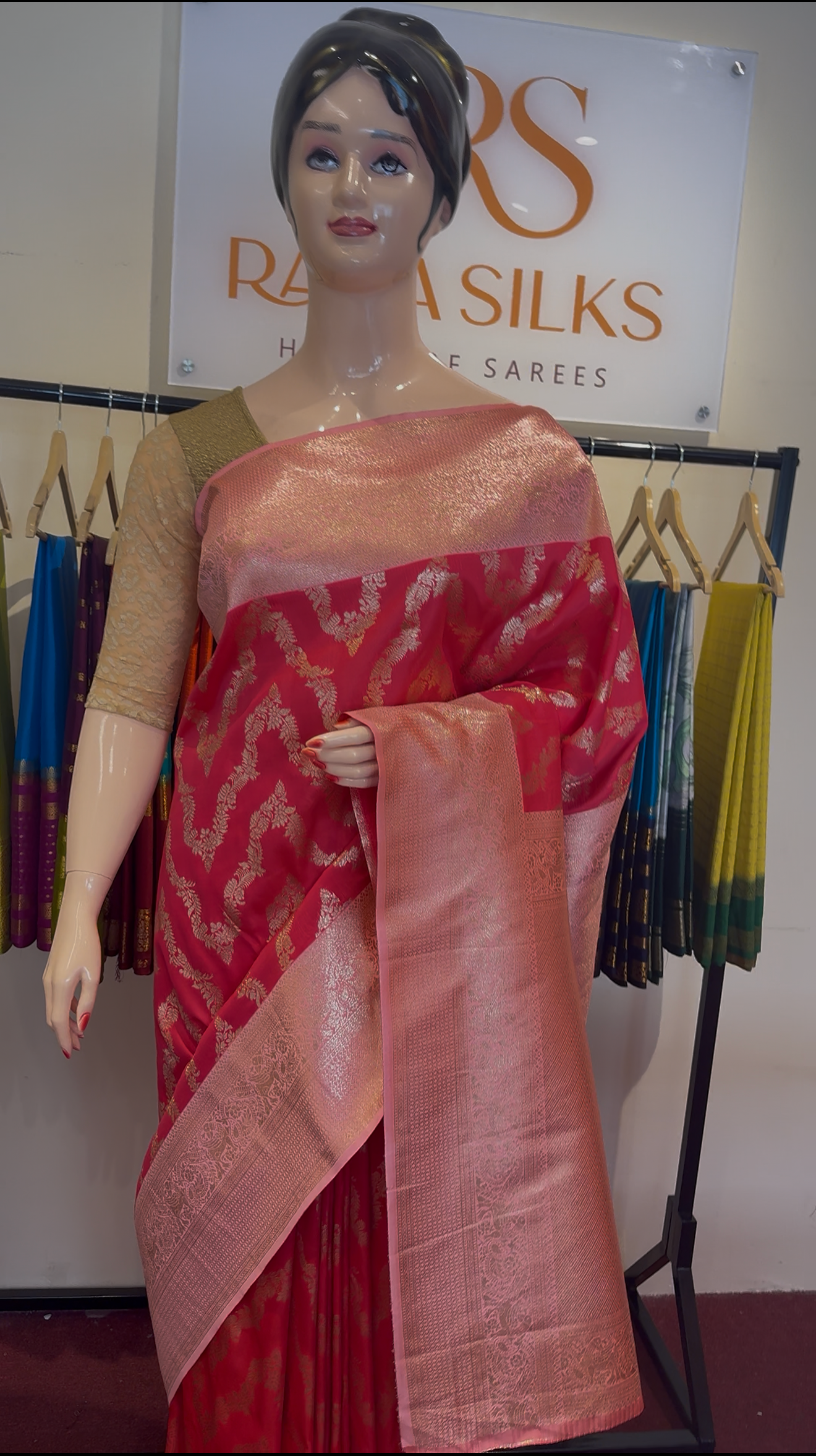 Kanchi Banarasi Semi Silk Necklace small Border