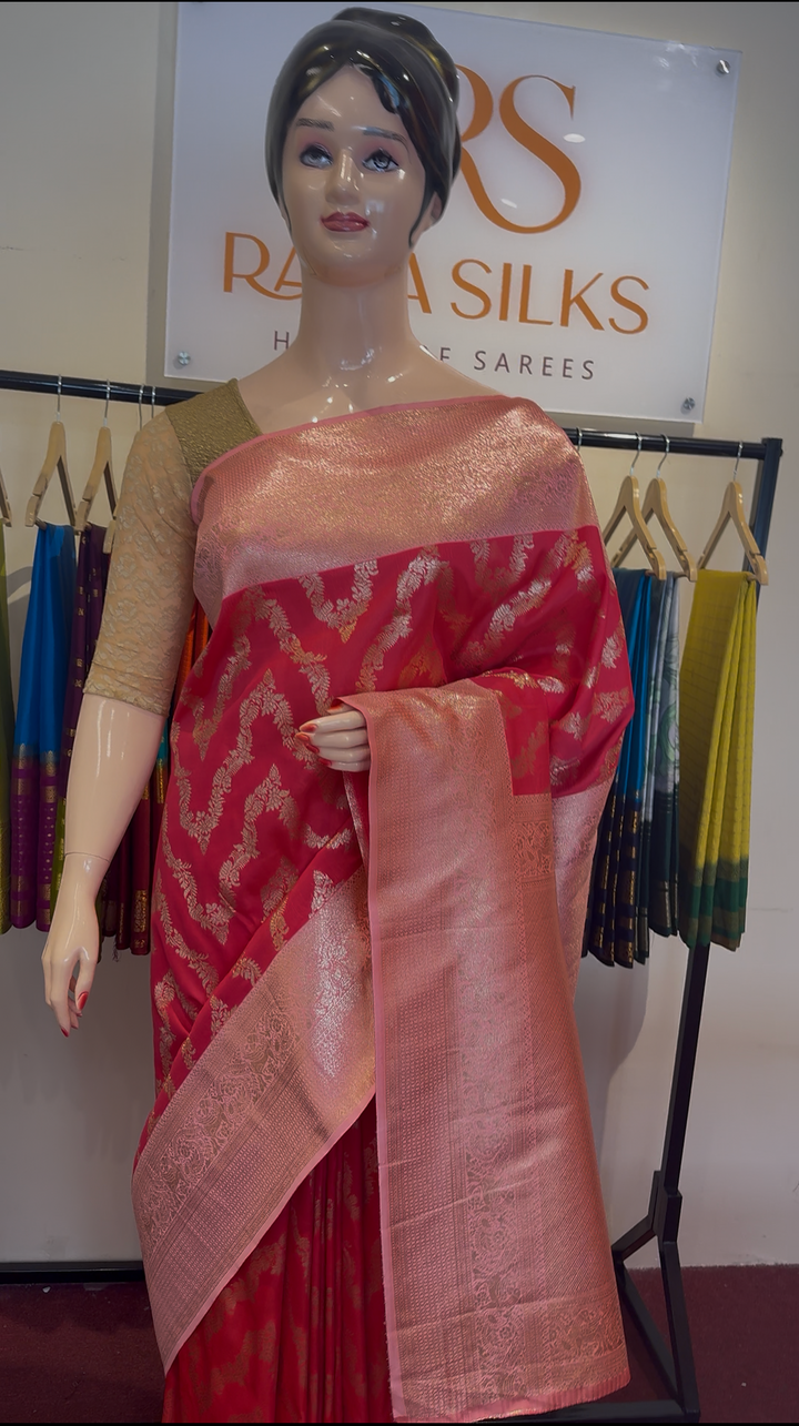 Kanchi Banarasi Semi Silk Necklace small Border