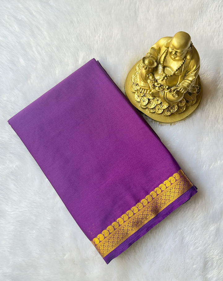 Semi Mysore Silk Mango Floral Piping Border