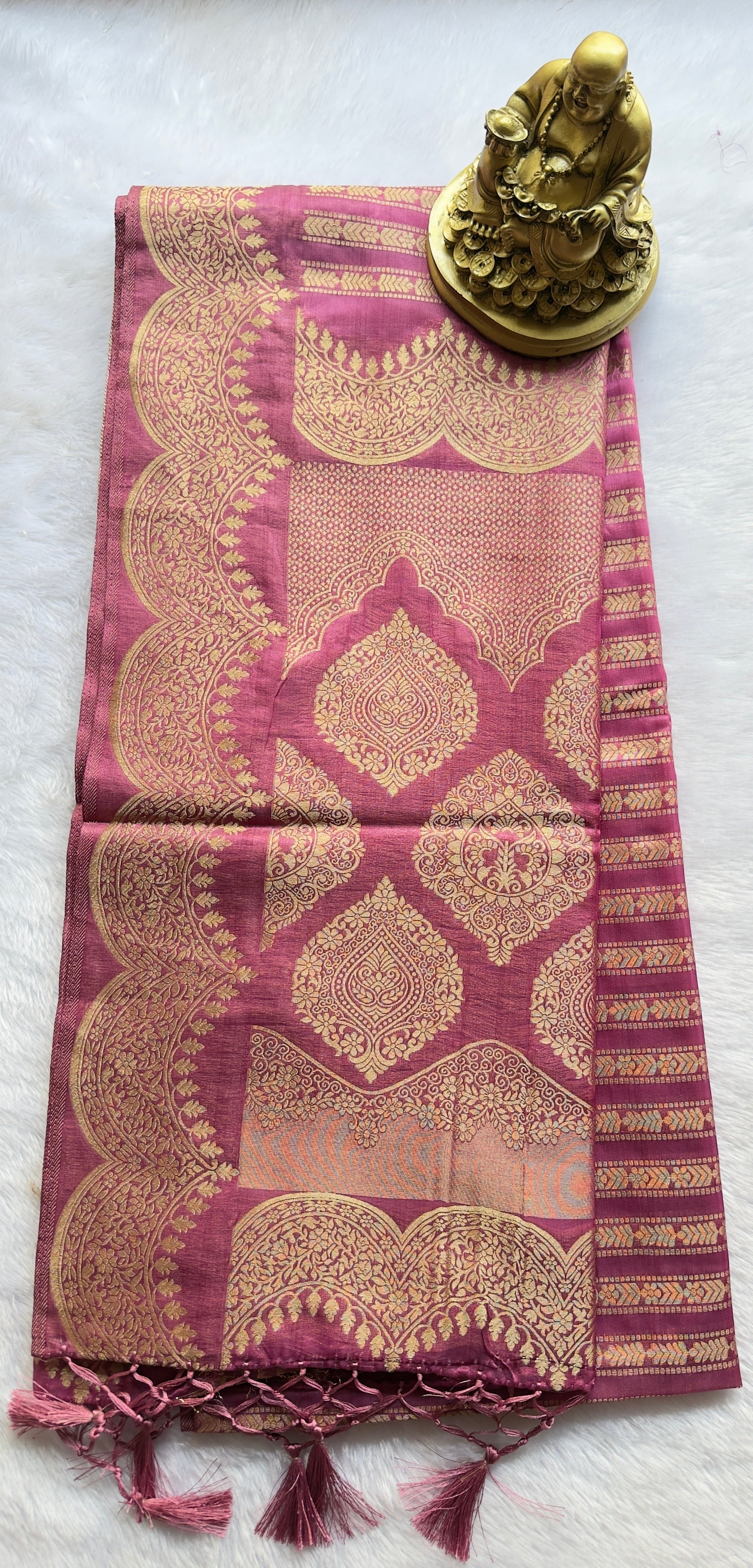 Tussar Panal Body with Scalop Border