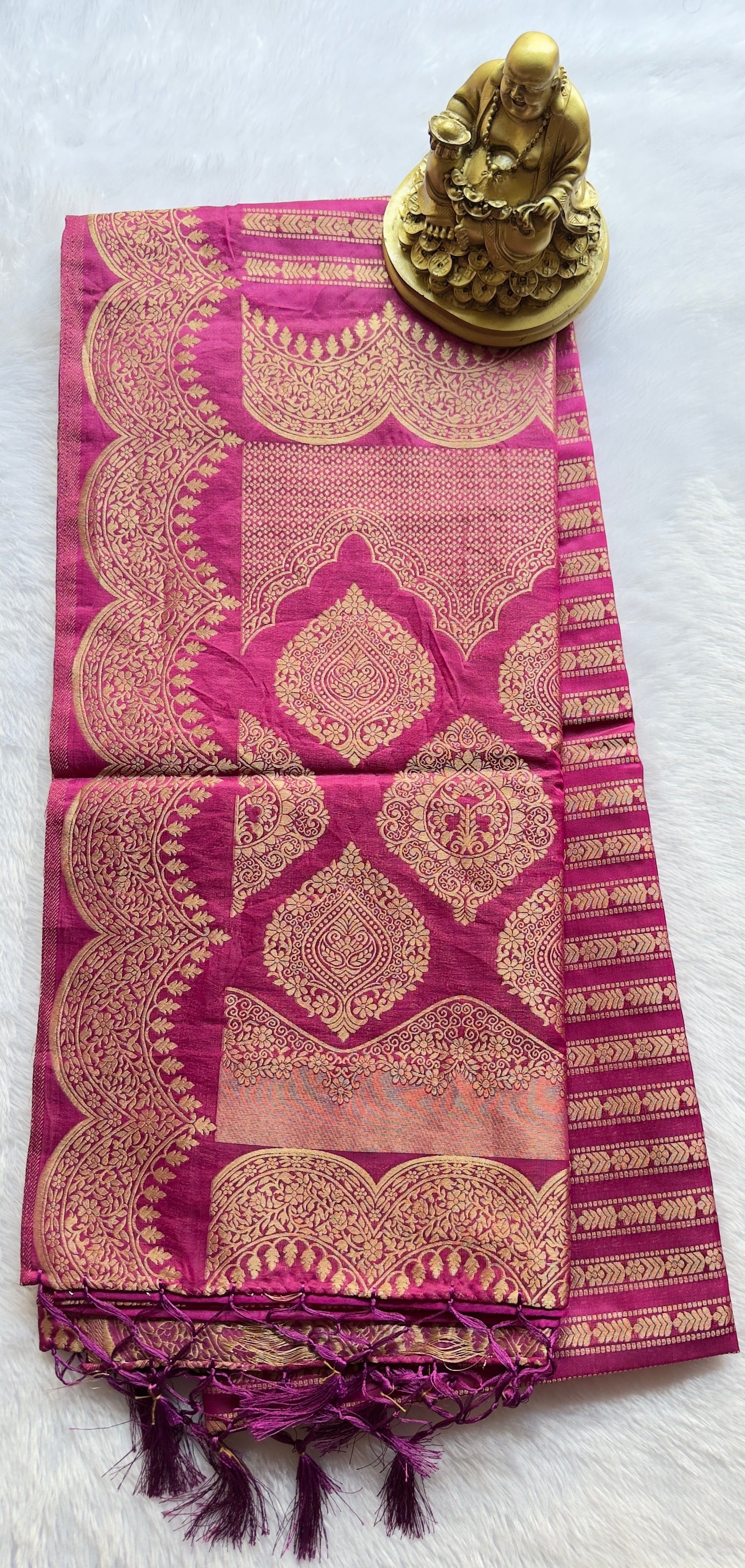Tussar Panal Body with Scalop Border