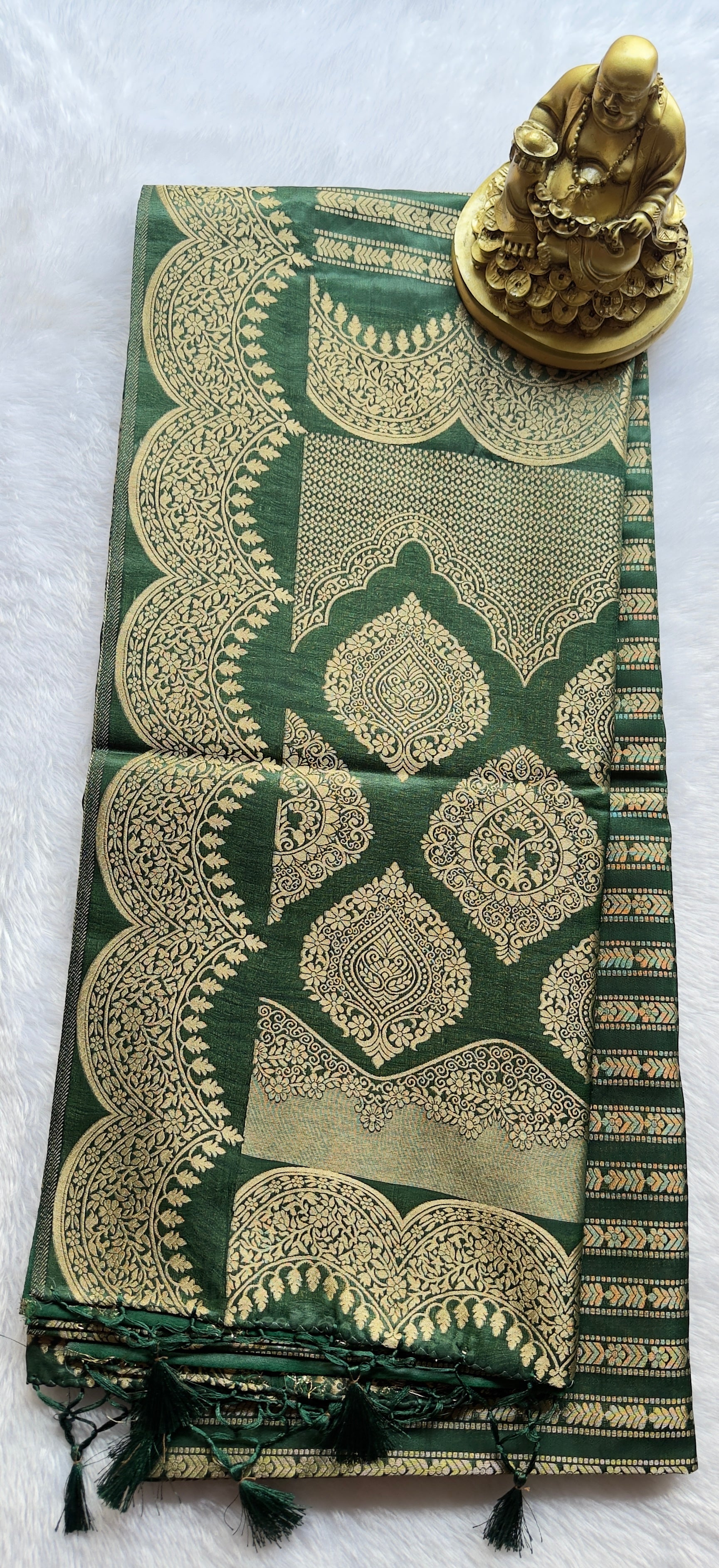 Tussar Panal Body with Scalop Border