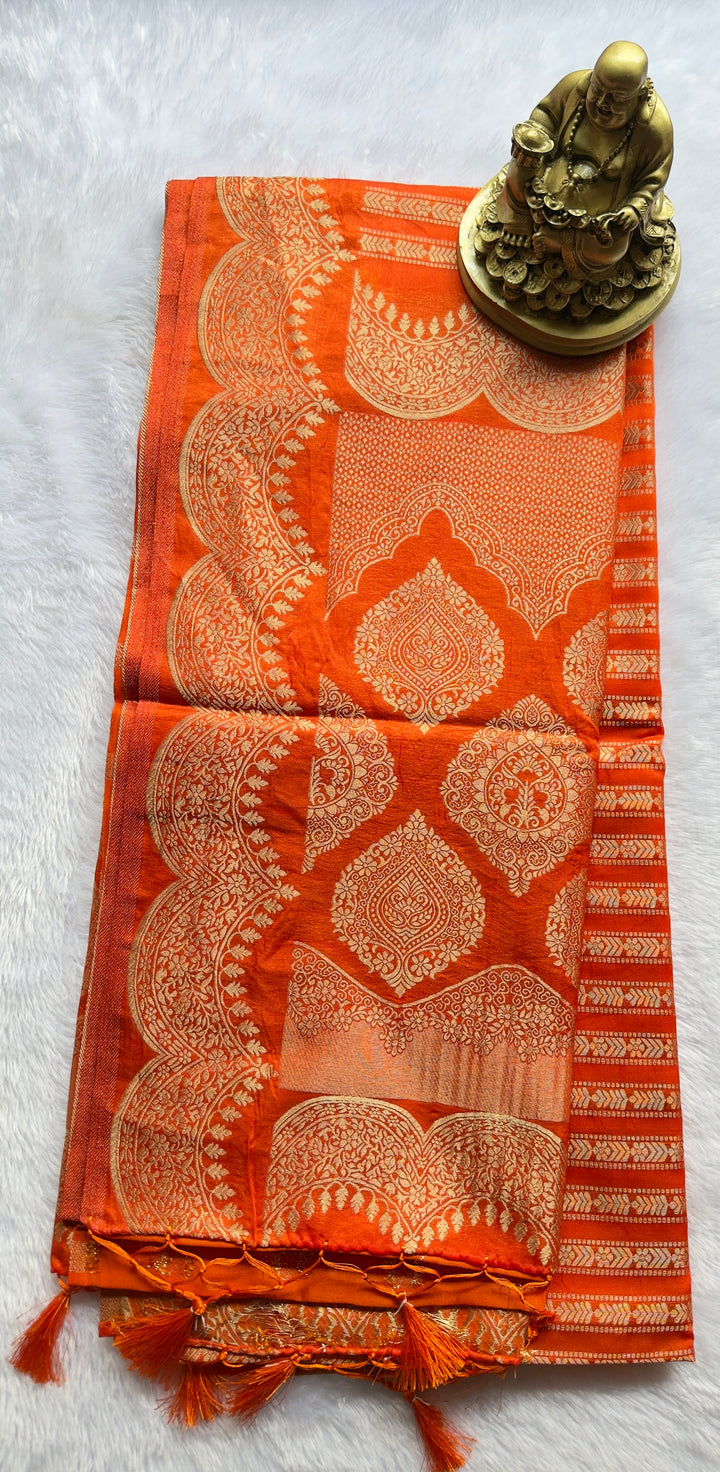 Tussar Panal Body with Scalop Border