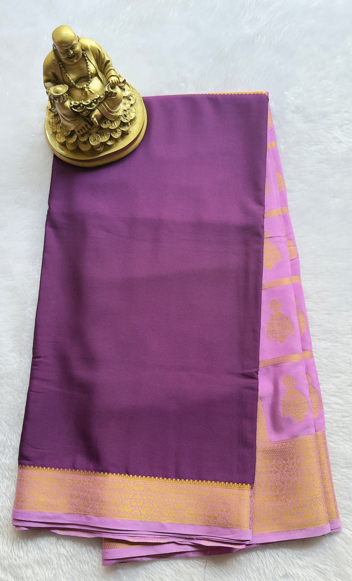 Semi Mysore Silk Half n Half checks with Jumki Motif